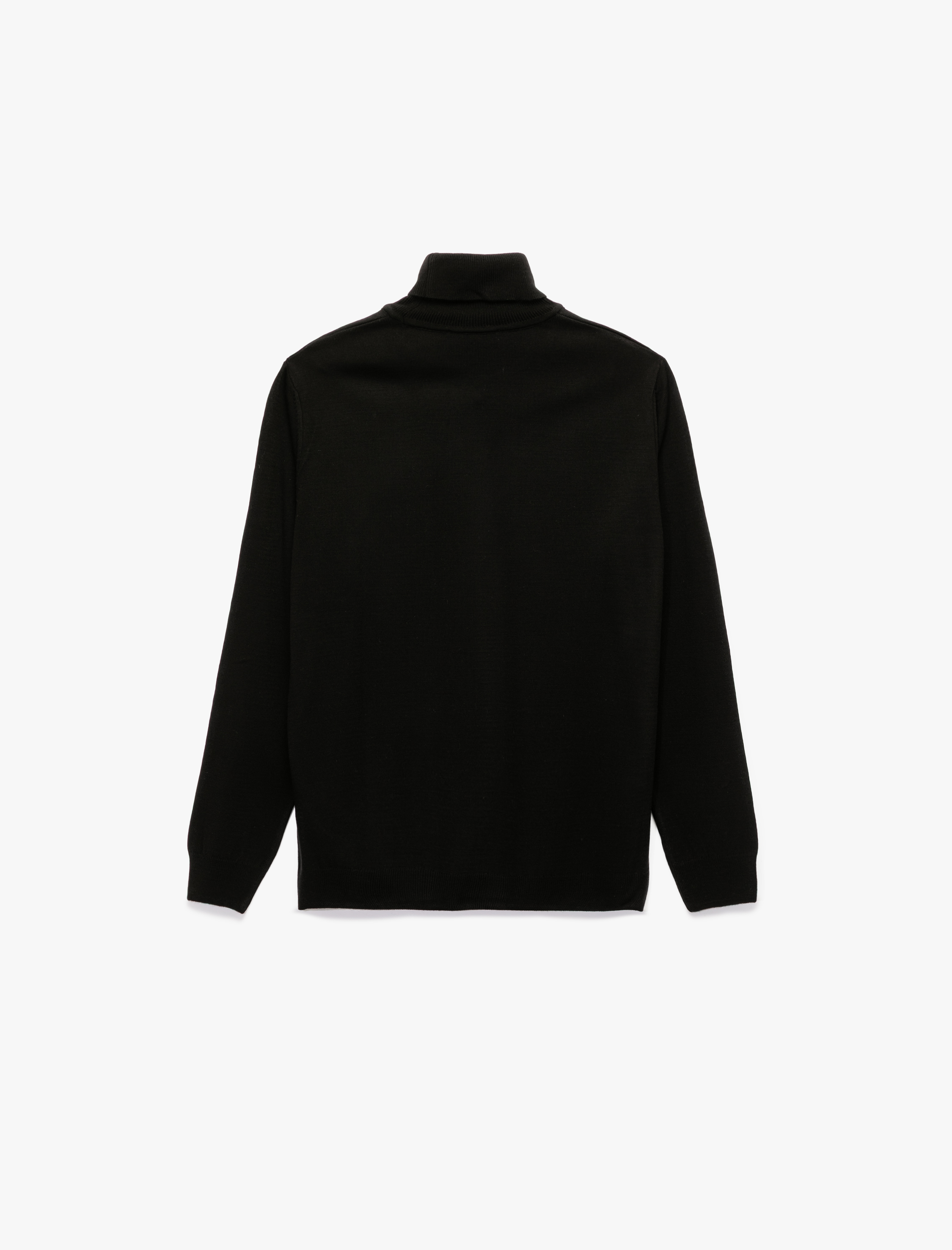   Uzun Kollu Basic Balıkçı Yaka Triko Kazak