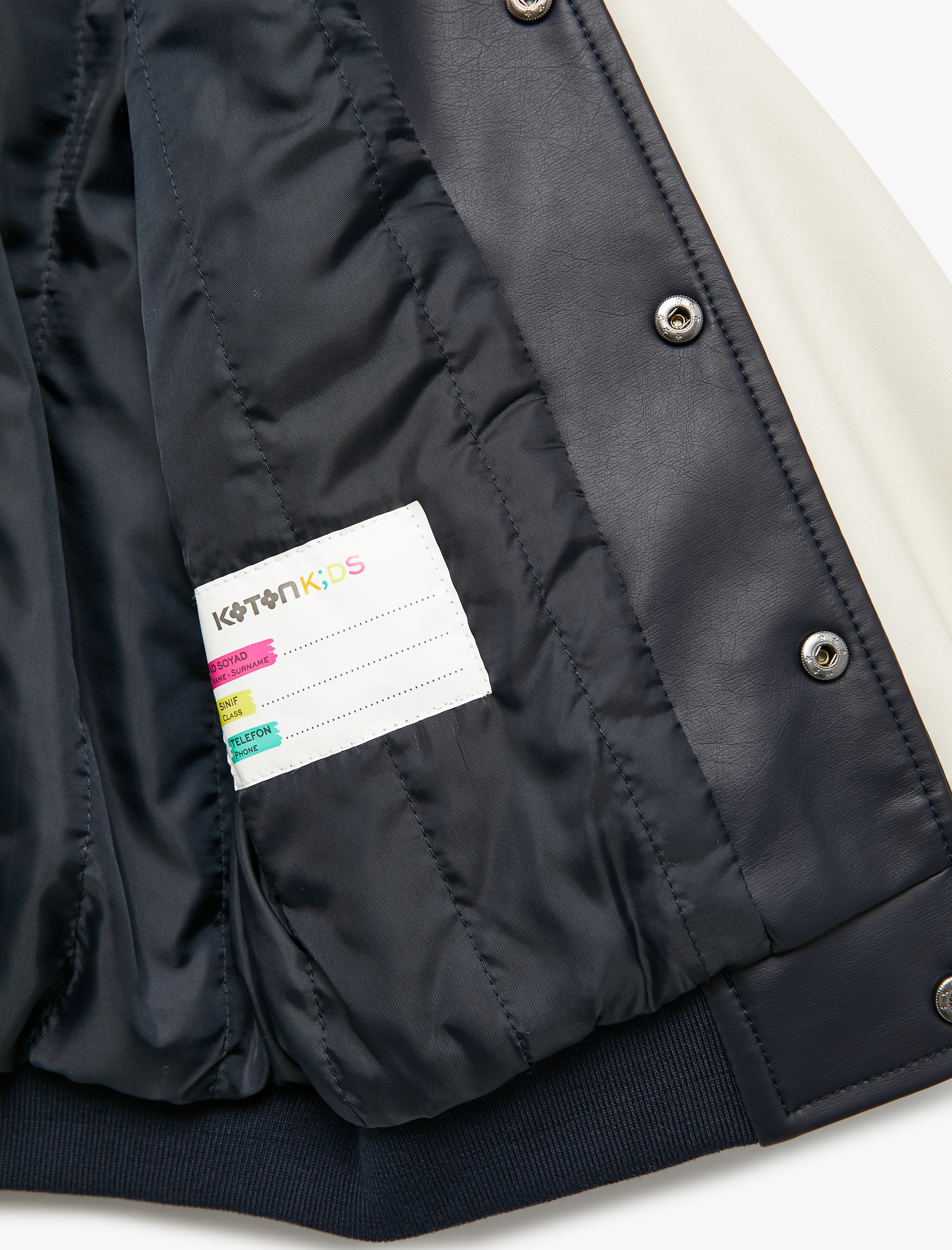  Erkek Bebek Uzun Kollu Bisiklet Yaka Renk Bloklu Bomber Kolej Ceket