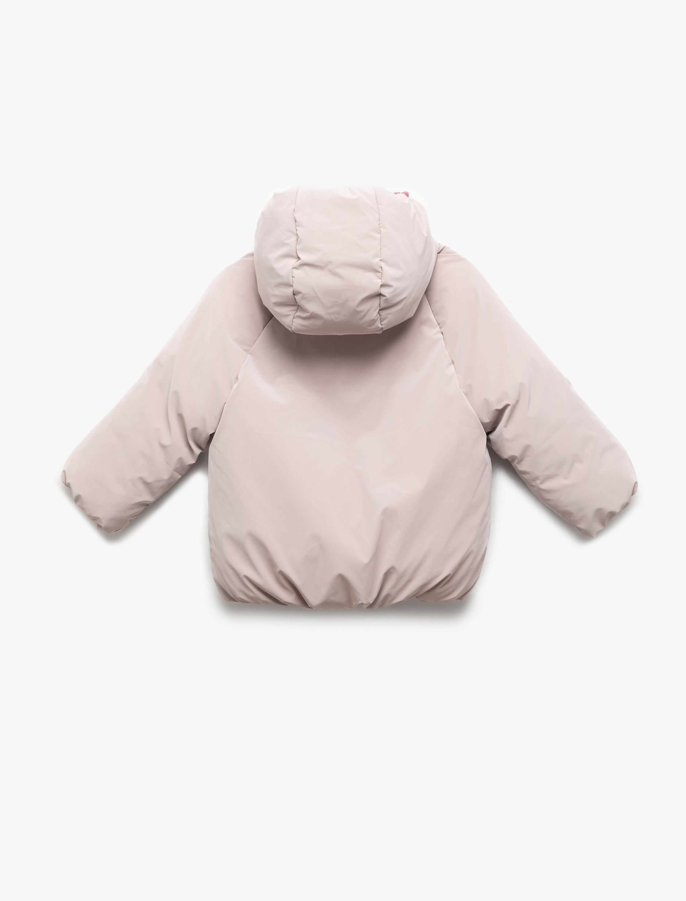  Kız Bebek Kapşonlu Uzun Kollu Cepli Şişme Mont