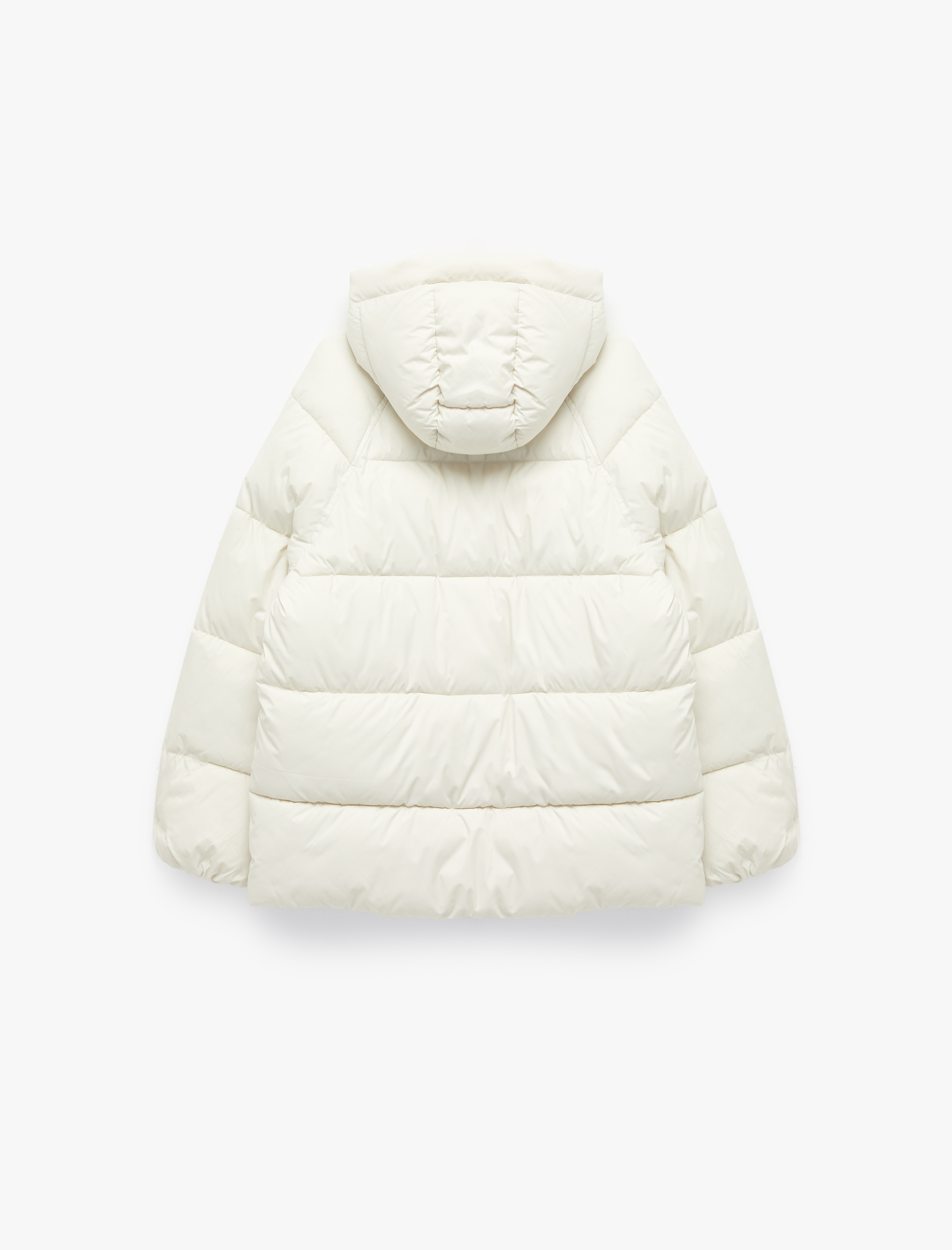   İçi Polar Astarlı Uzun Kollu Fermuarlı Su İtici Kapüşonlu Oversize Şişme Mont