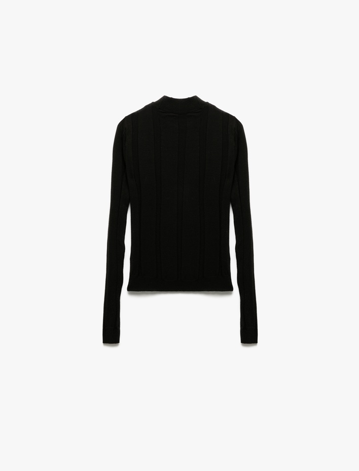  Dik Yaka Uzun Kollu Triko Kazak