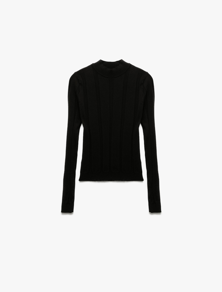  Dik Yaka Uzun Kollu Triko Kazak