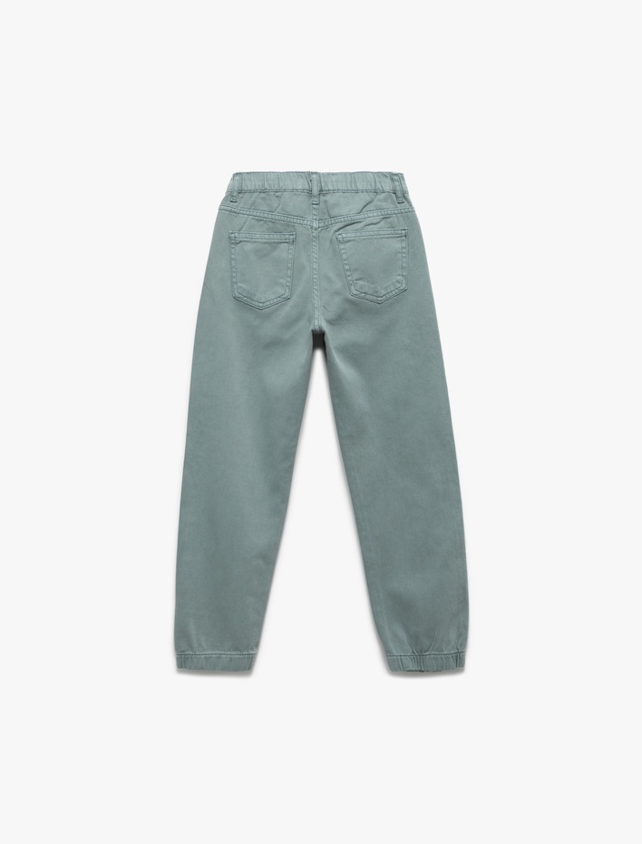 Erkek Çocuk Pamuklu Cep Detaylı Rahat Kalıp Basic Jogger Pantolon