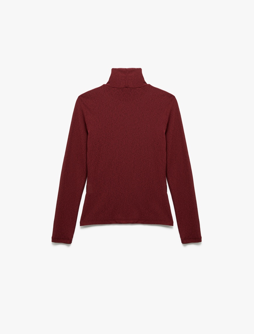   Slim Fit Balıkçı Yaka Uzun Kollu Tişört