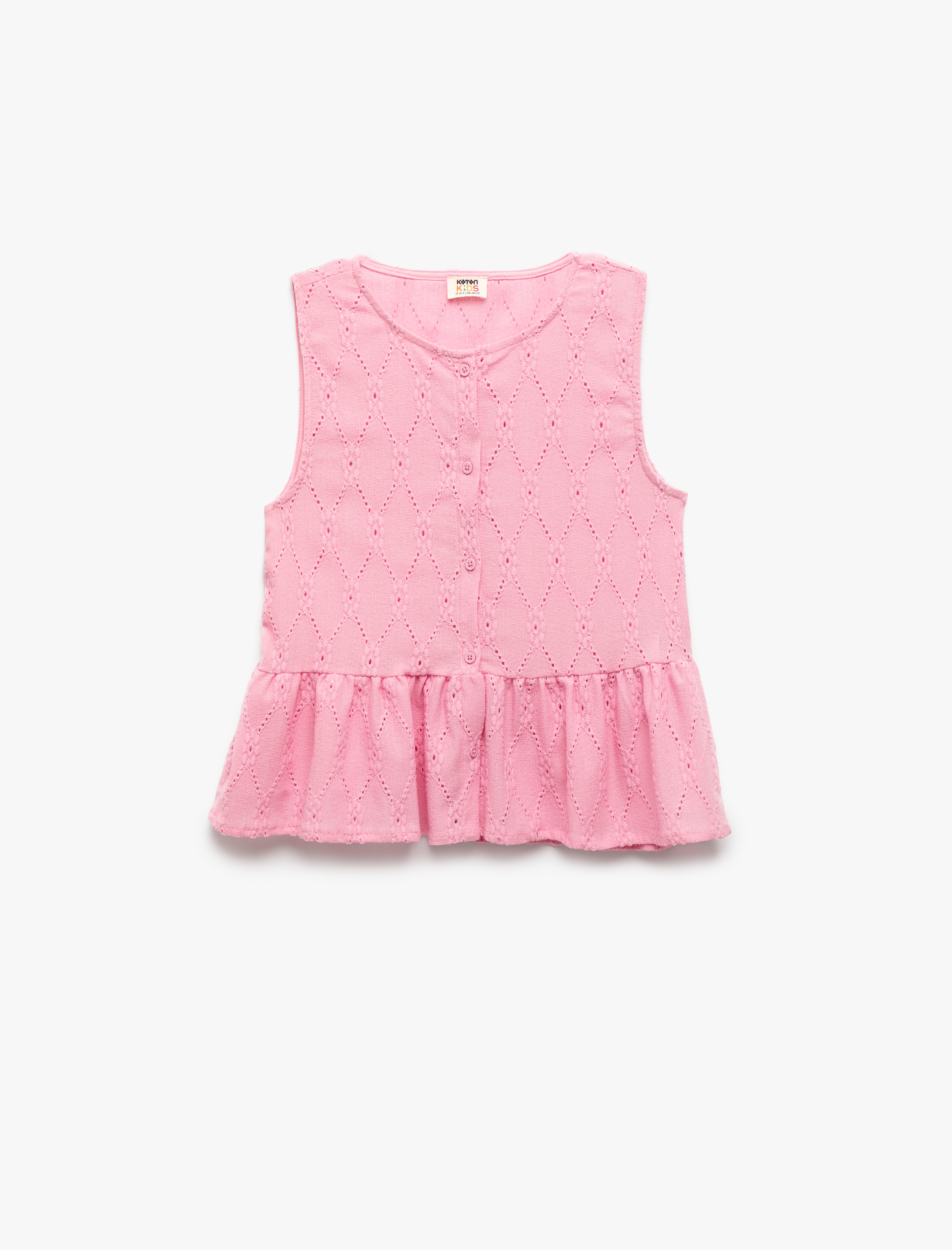  Kız Çocuk Kolsuz Bürümcük Bisiklet Yaka Brodeli Atlet