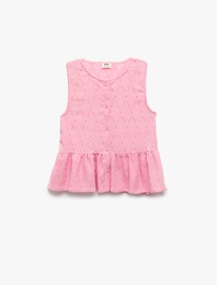 Kolsuz Bürümcük Bisiklet Yaka Brodeli Atlet