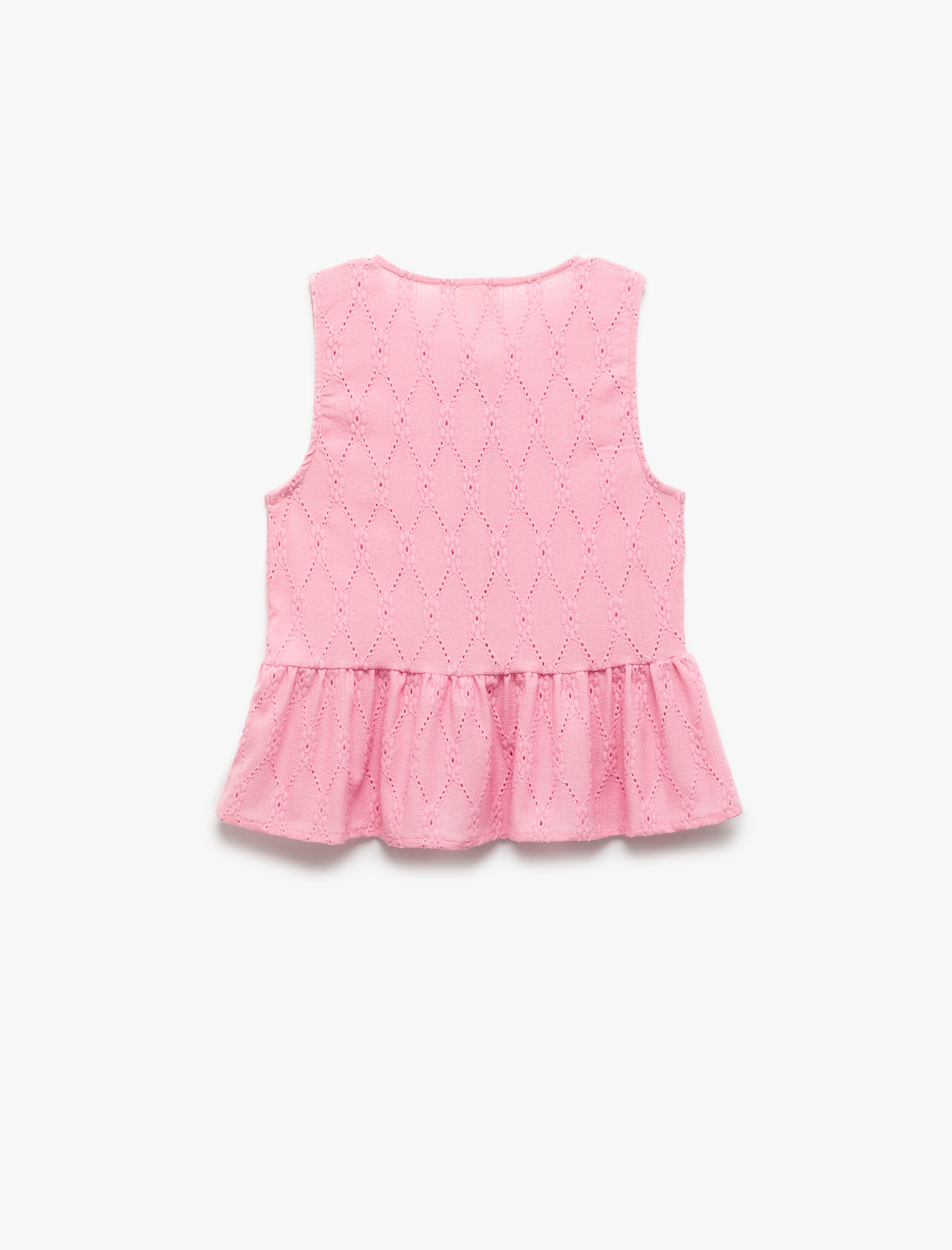  Kız Çocuk Kolsuz Bürümcük Bisiklet Yaka Brodeli Atlet