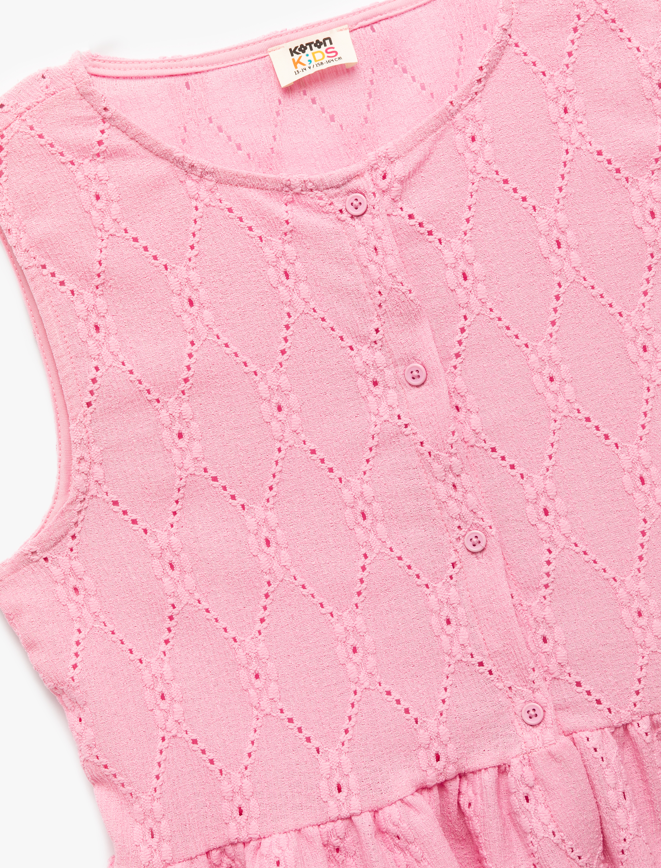  Kız Çocuk Kolsuz Bürümcük Bisiklet Yaka Brodeli Atlet