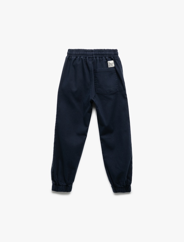 Pamuklu Beli Bağcıklı Basic Jogger Pantolon_1