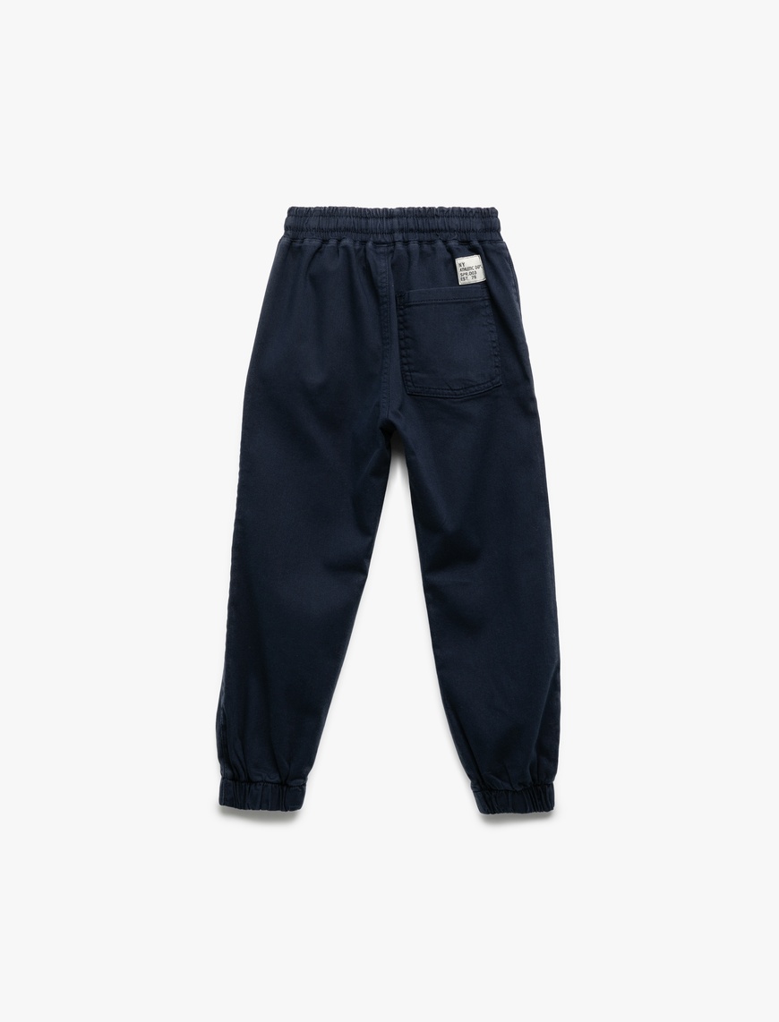  Erkek Çocuk Pamuklu Beli Bağcıklı Basic Jogger Pantolon