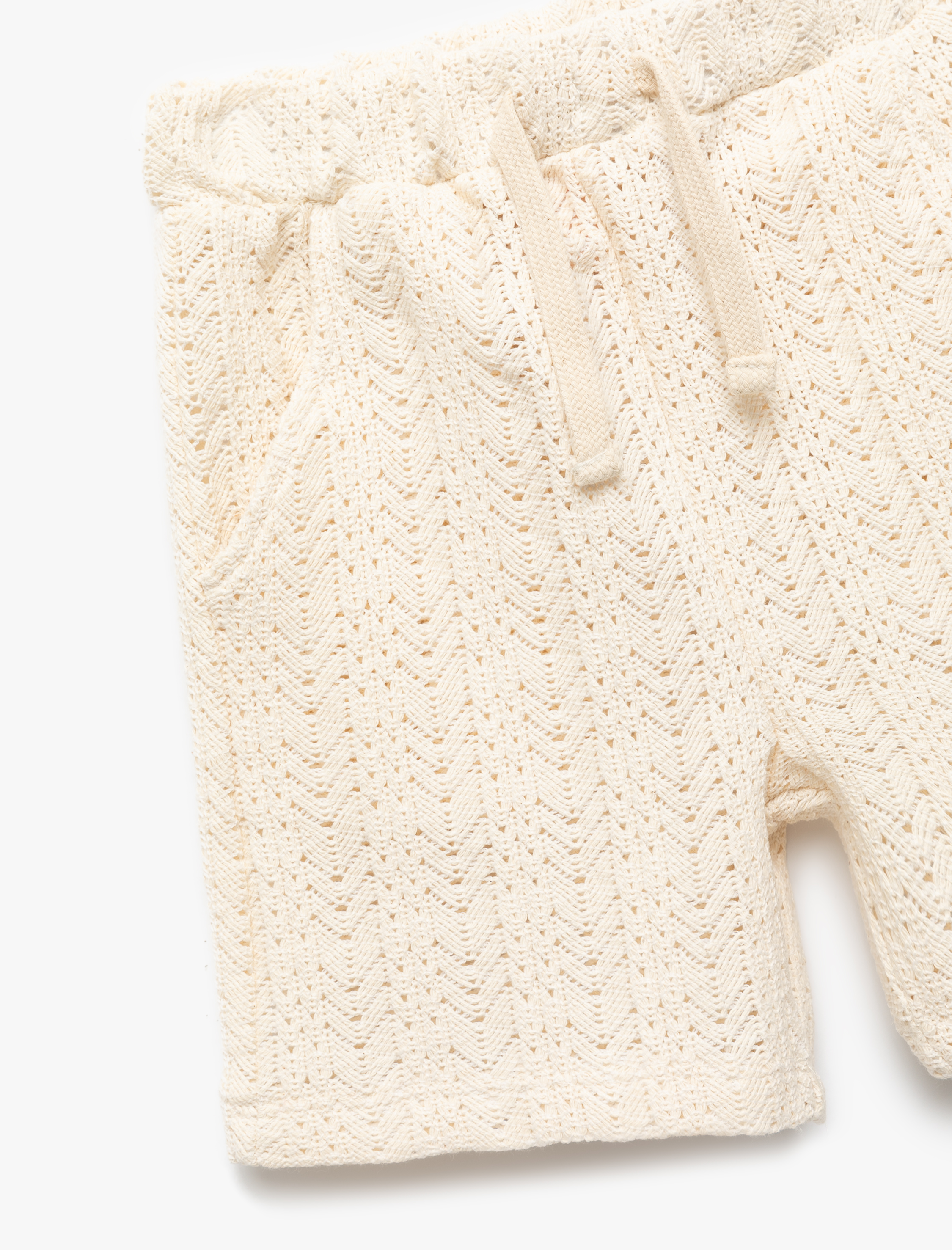  Erkek Bebek Beli Bağcıklı Pamuk Karışımlı Dokulu Basic Şort