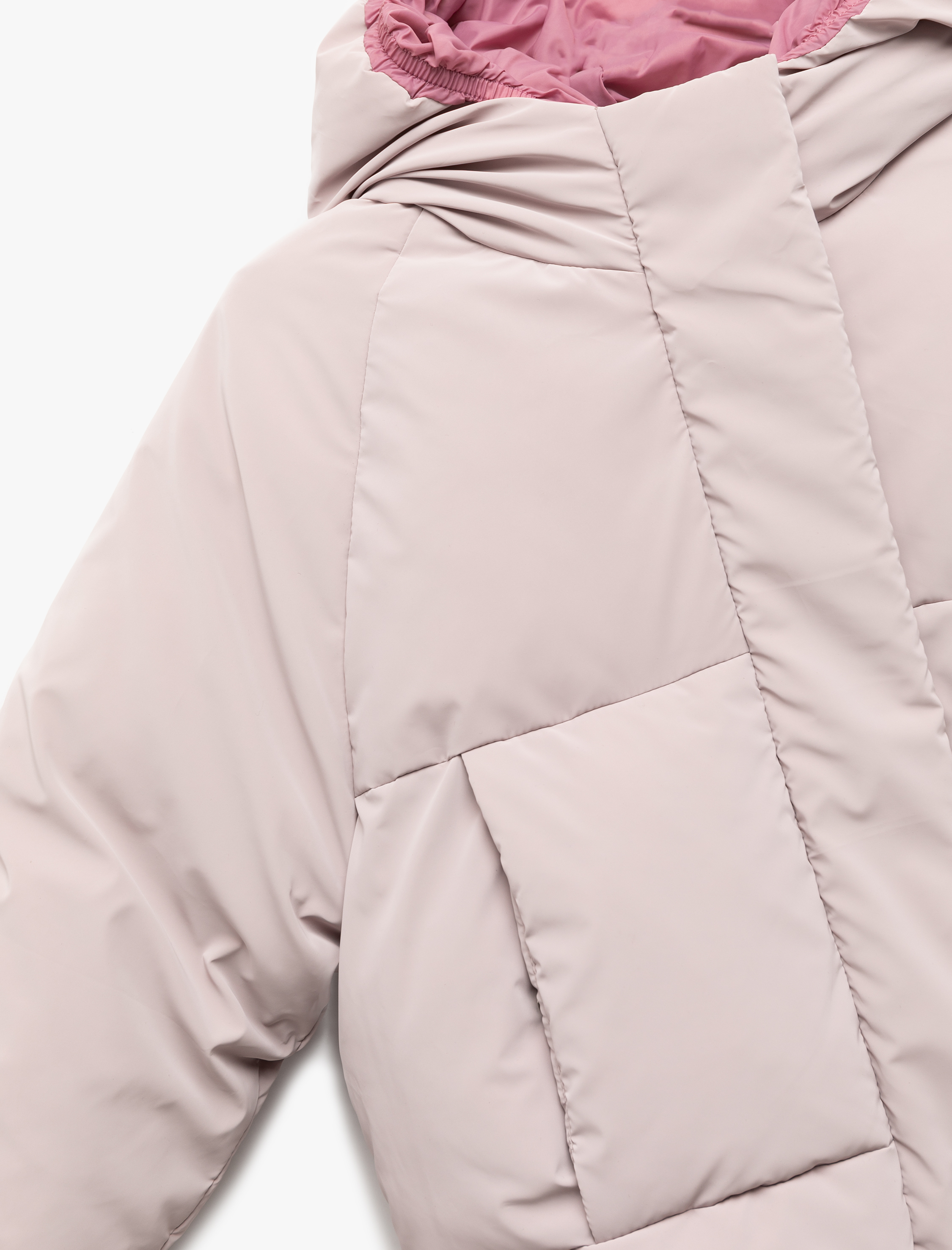  Kız Bebek Kapşonlu Uzun Kollu Cepli Şişme Mont