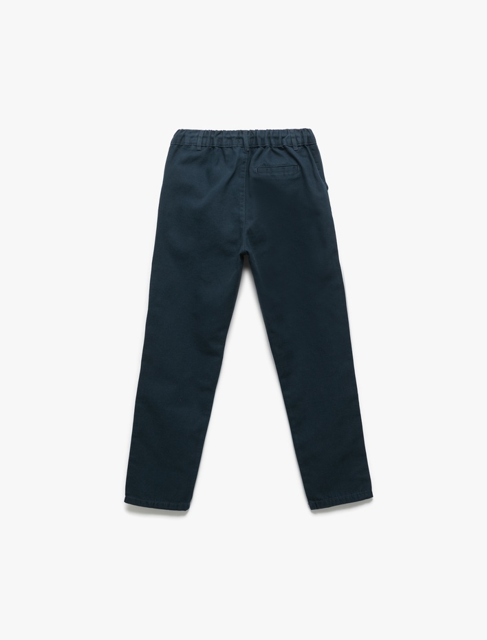 Erkek Çocuk Pamuklu Düğme Detaylı Basic Pantolon