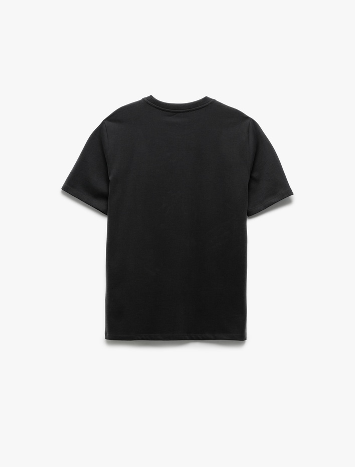  Regular Fit Kısa Kollu Bisiklet Yaka Tok Kumaş Pamuklu Basic Tişört