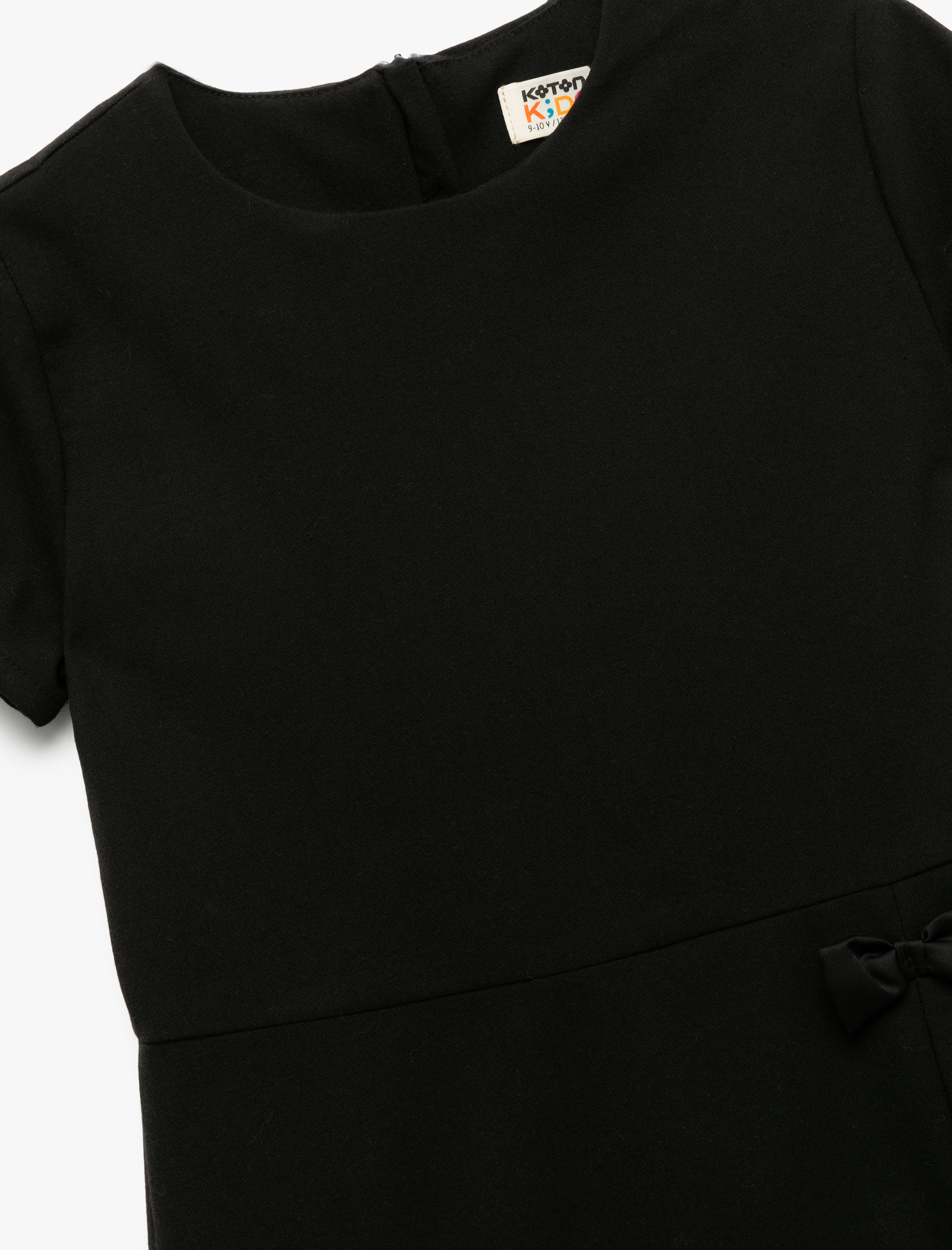  Kız Çocuk Kısa Kollu Bisiklet Yaka Viskon Karışımlı Basic Elbise