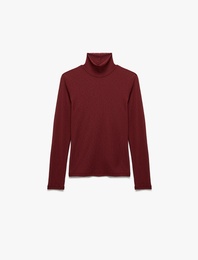 Slim Fit Balıkçı Yaka Uzun Kollu Tişört