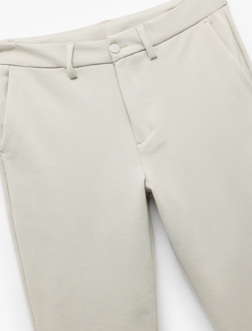   Cep Detaylı Düğmeli Slim Fit Kumaş Pantolon