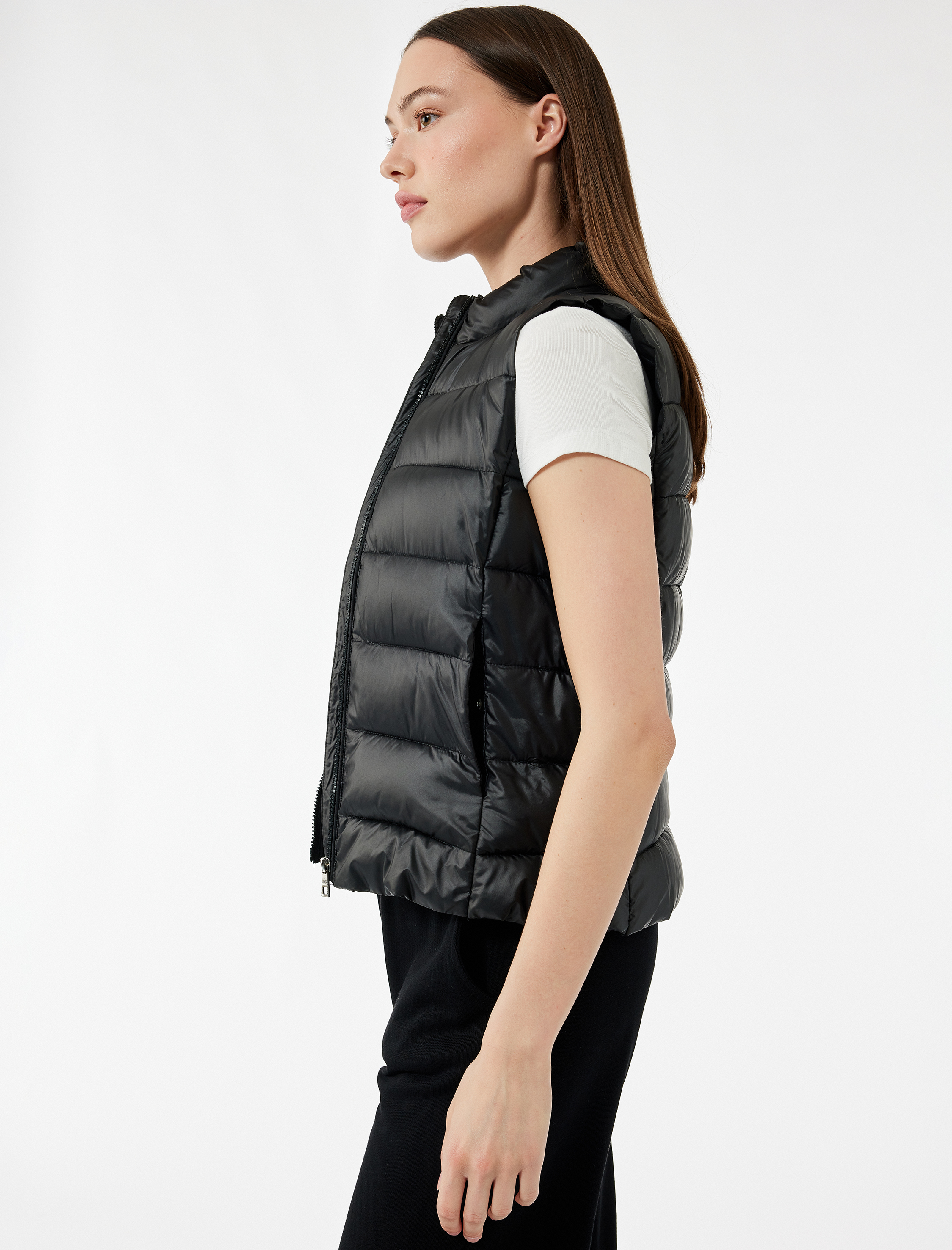   Kolsuz Dik Yaka Cepli Su İtici Fermuarlı Şişme Yelek