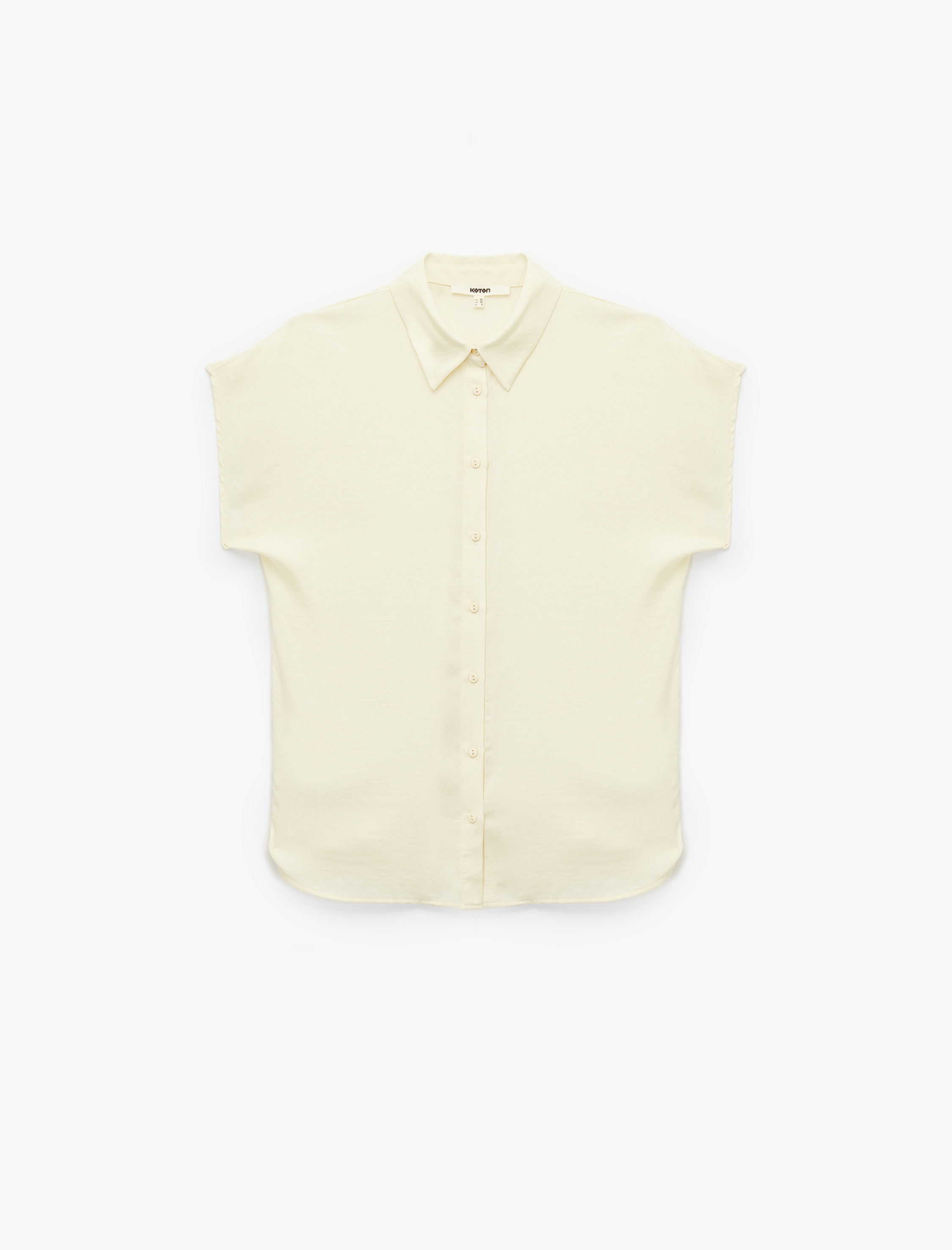 Aerobin Kumaş Klasik Yaka Kolsuz Düğmeli Saten Gömlek