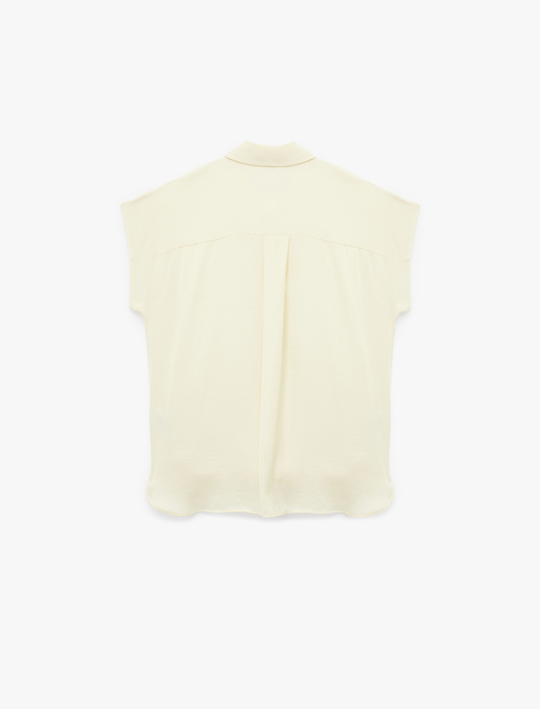 Aerobin Kumaş Klasik Yaka Kolsuz Düğmeli Saten Gömlek