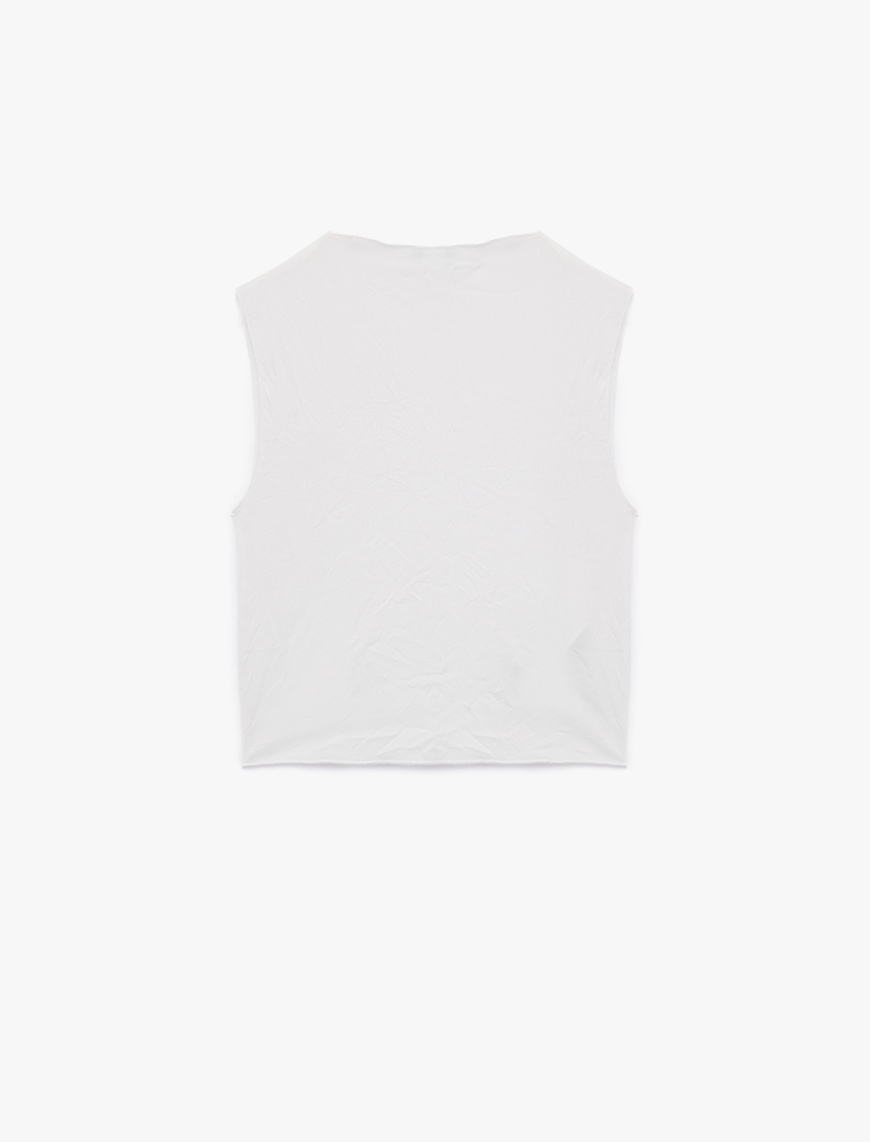   Slim Fit Kolsuz Dik Yaka Crop Atlet