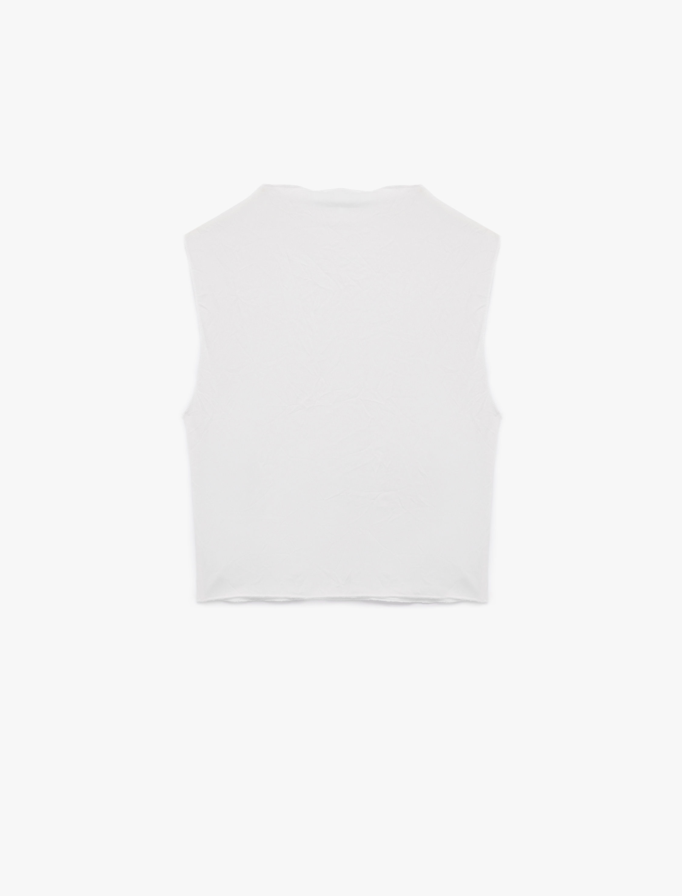   Slim Fit Kolsuz Dik Yaka Crop Atlet