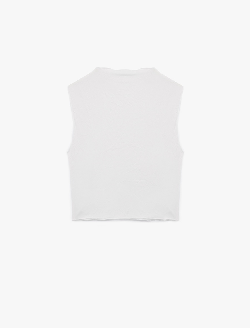  Slim Fit Kolsuz Dik Yaka Crop Atlet