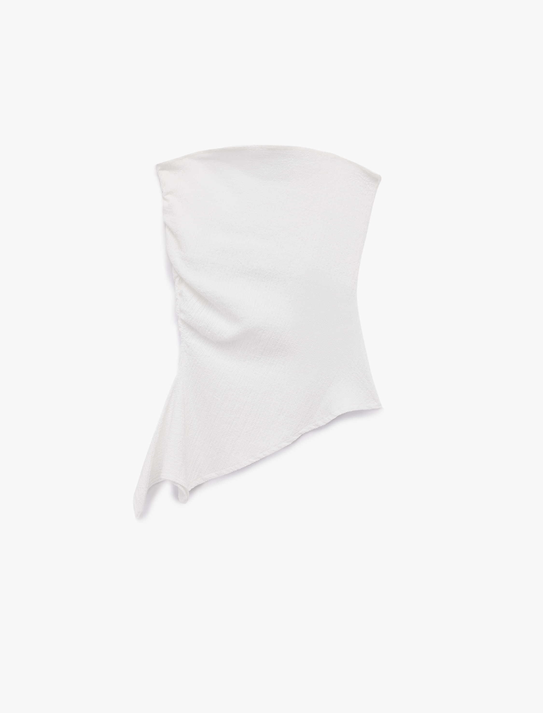   Kolsuz Straplez Slim Fit Asimetrik Bluz