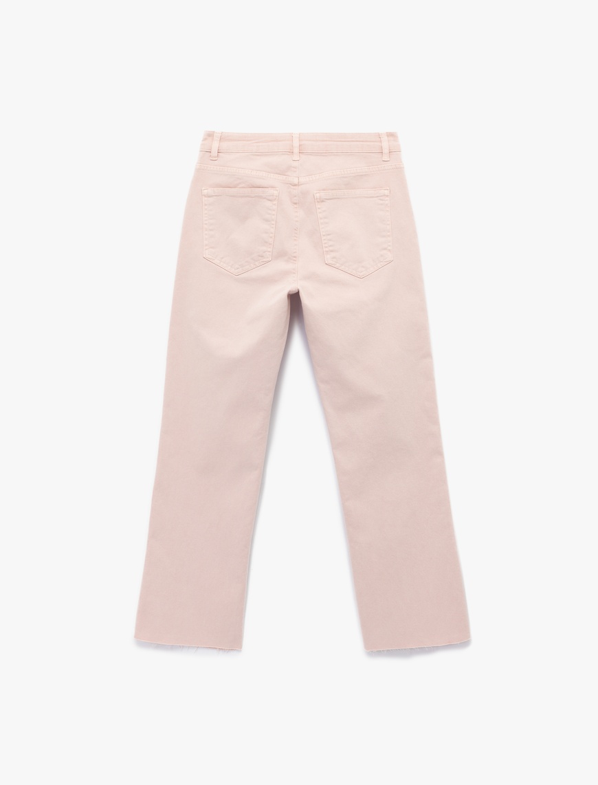   Kesik Paça Basic Denim Pantolon
