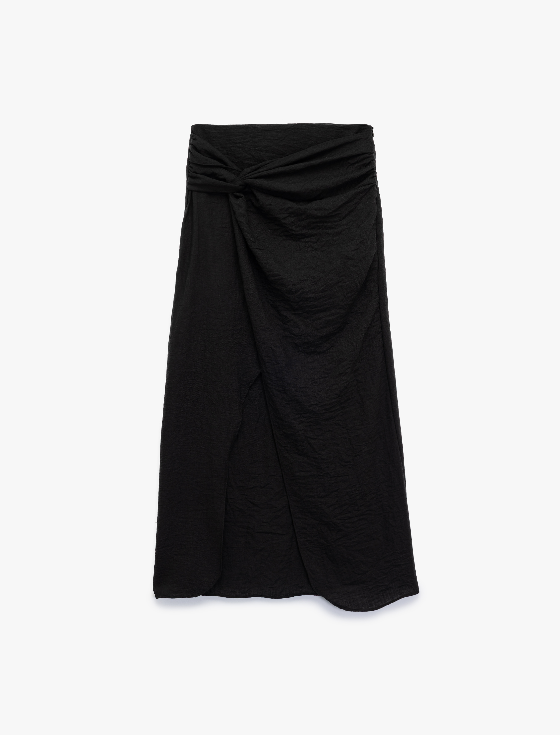   Yandan Bağlamalı Kruvaze Uzun Pareo Etek