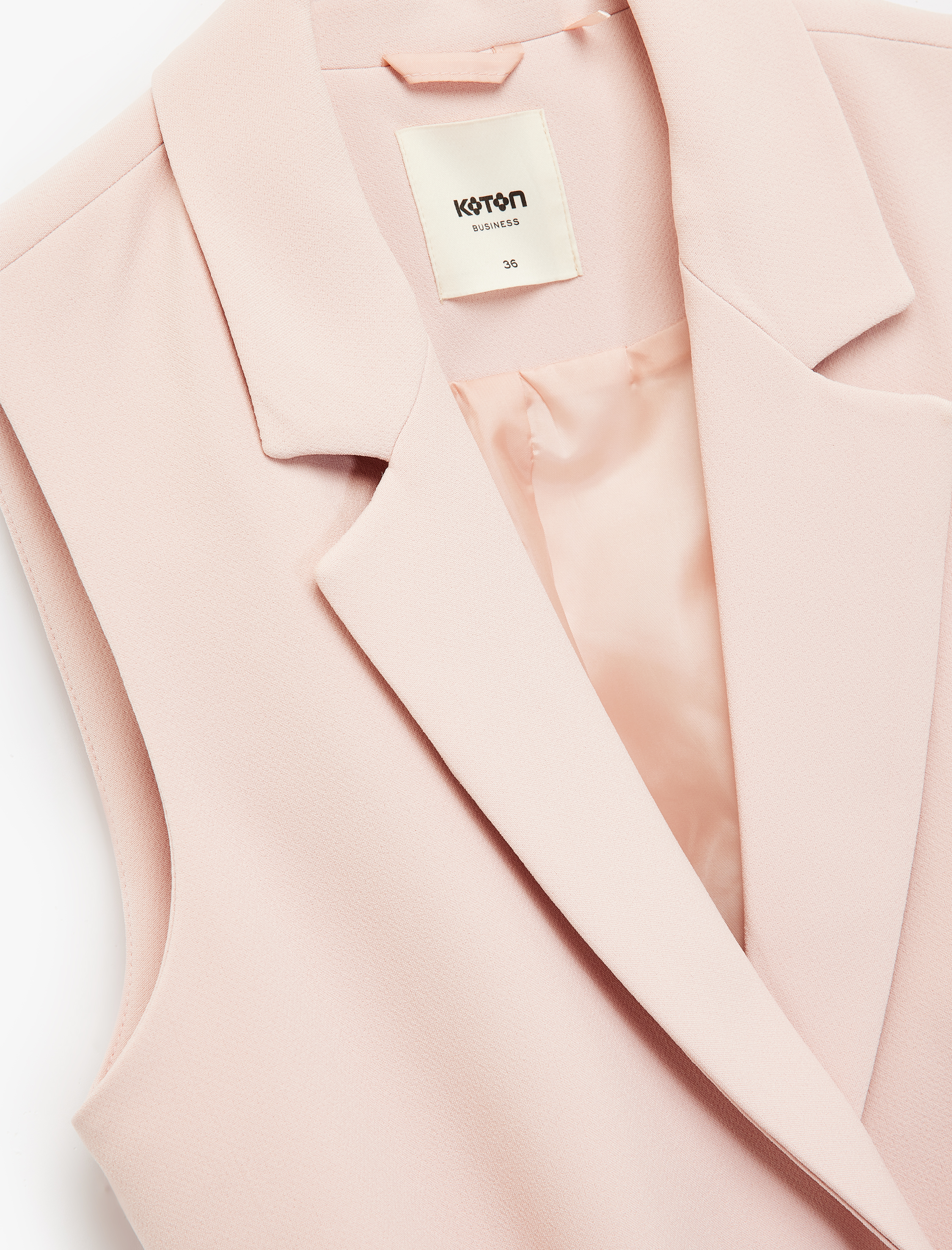   Kemerli Kruvaze Uzun Blazer Yelek