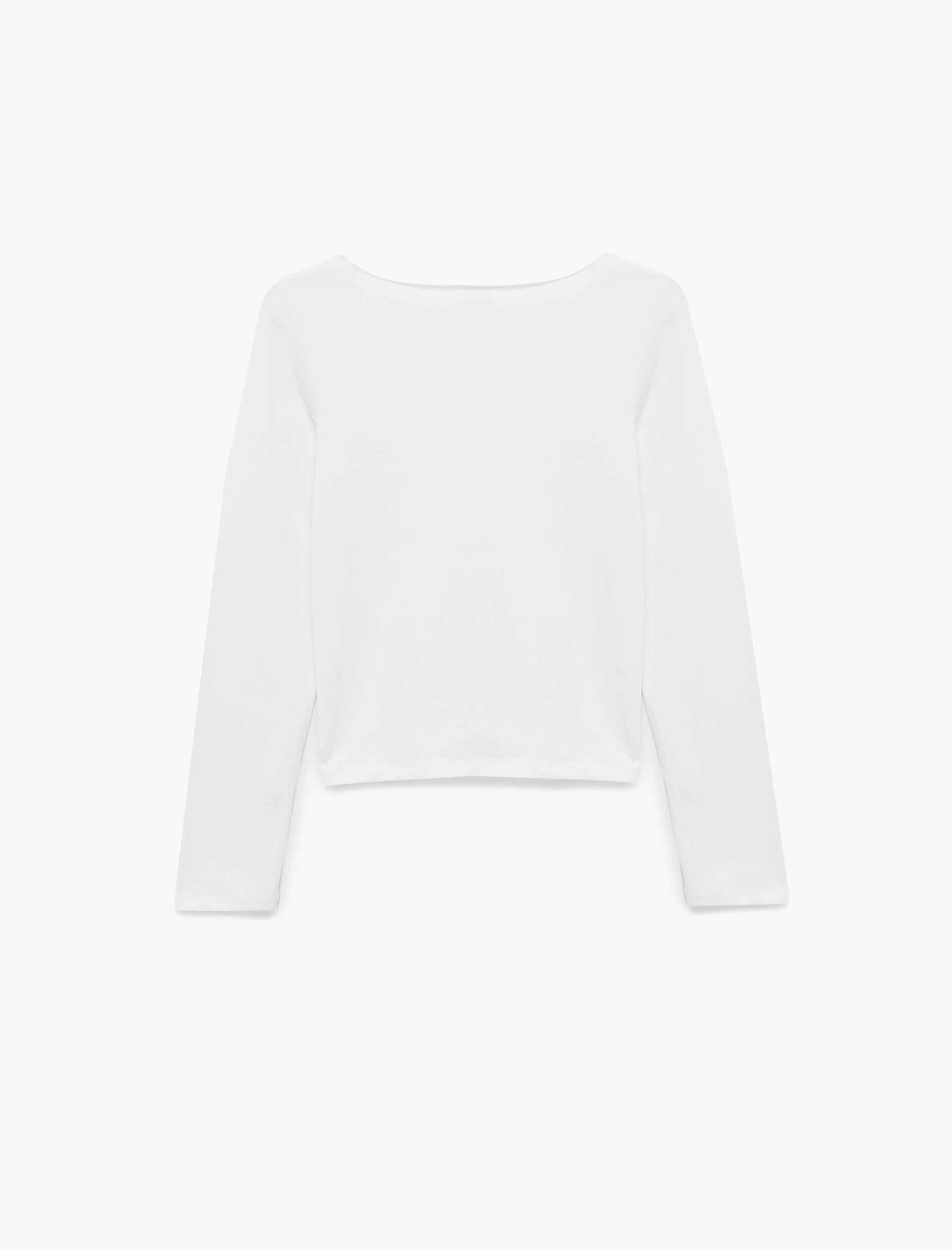   Slim Fit Uzun Kollu Kayık Yaka Pamuklu 2'li Tişört Seti