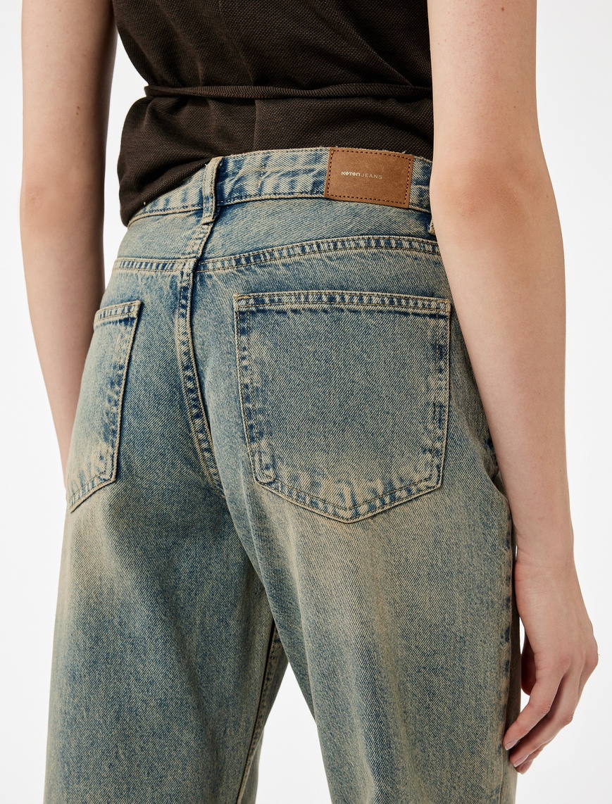   Pamuklu Düz Kesim Düz Paça Jean Pantolon - Straight Jeans
