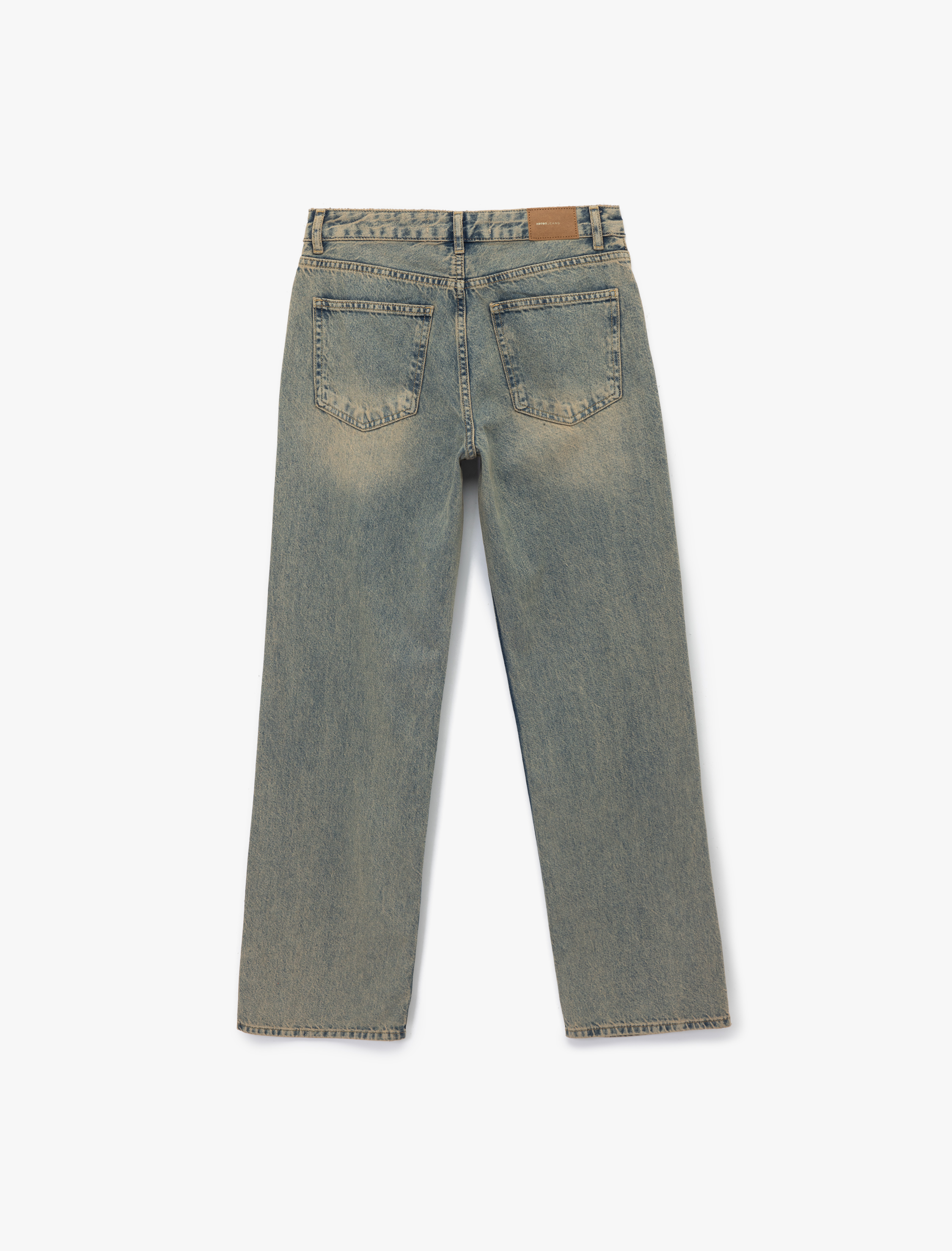 Pamuklu Düz Kesim Düz Paça Jean Pantolon - Straight Jeans