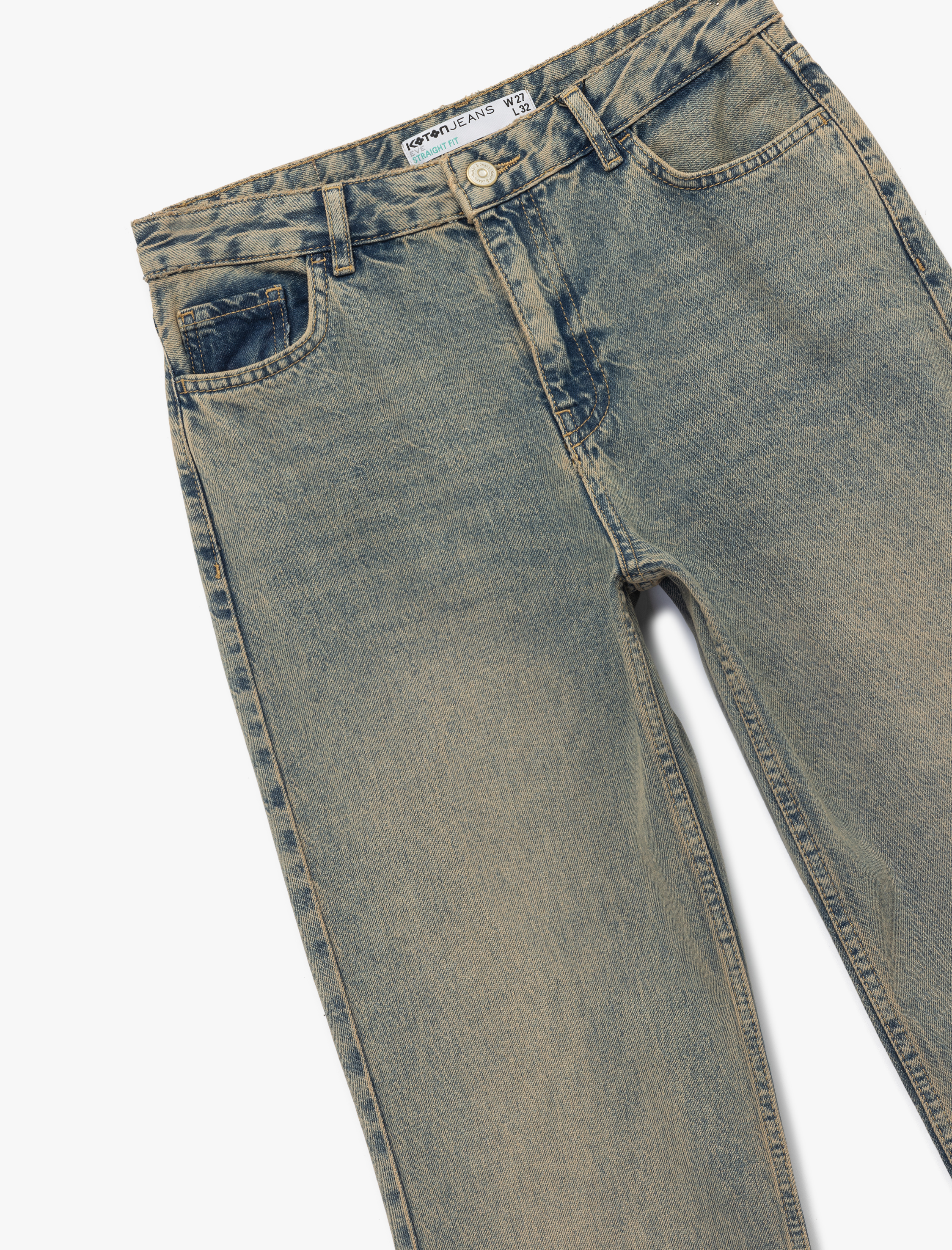 Pamuklu Düz Kesim Düz Paça Jean Pantolon - Straight Jeans