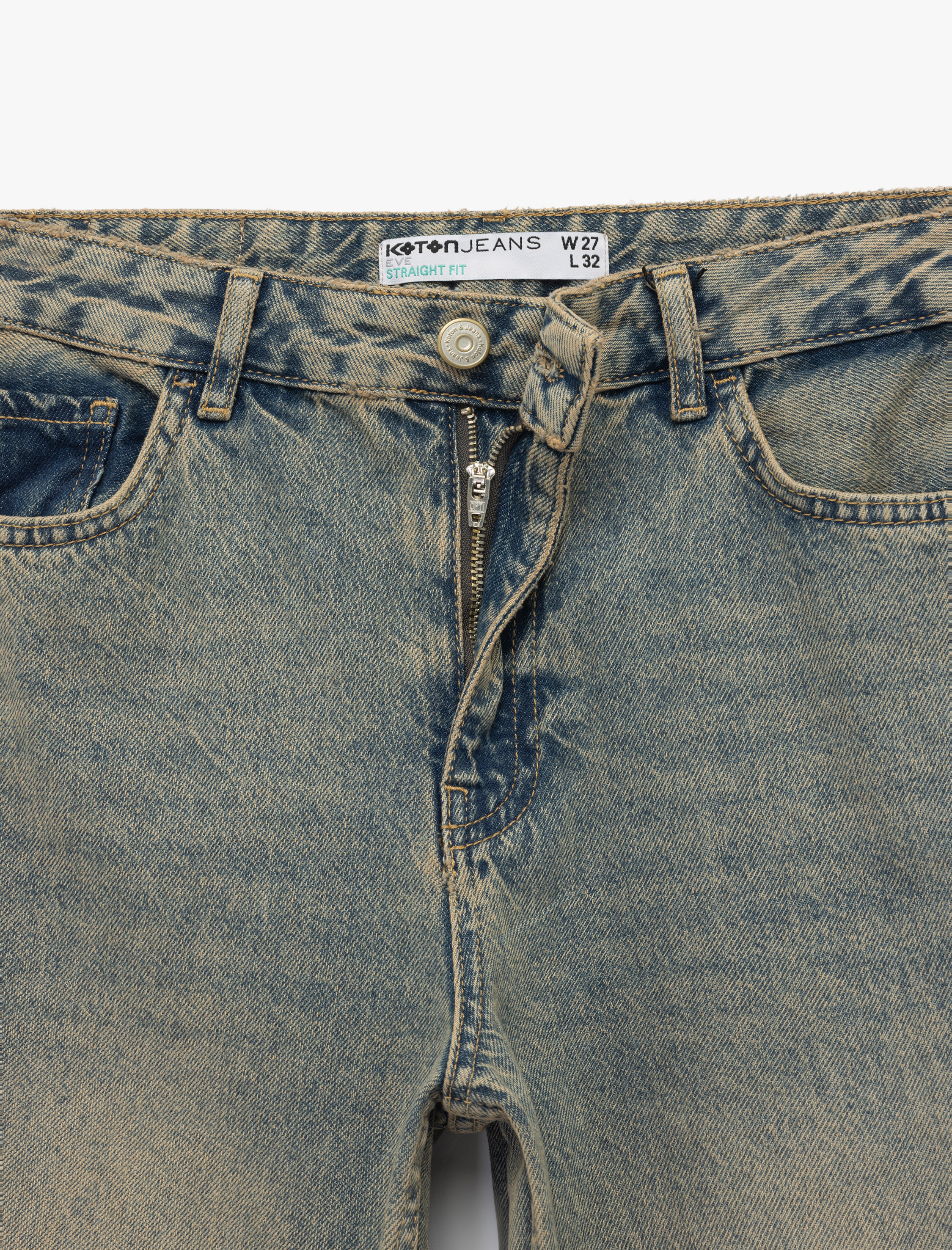 Pamuklu Düz Kesim Düz Paça Jean Pantolon - Straight Jeans