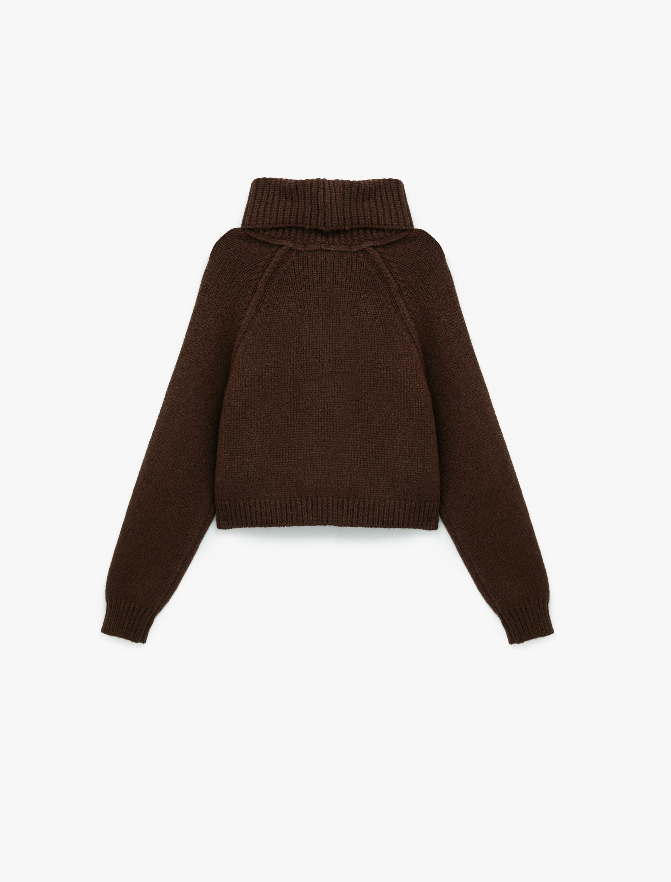   Uzun Kollu Dikiş Detaylı Balıkçı Yaka Triko Kazak