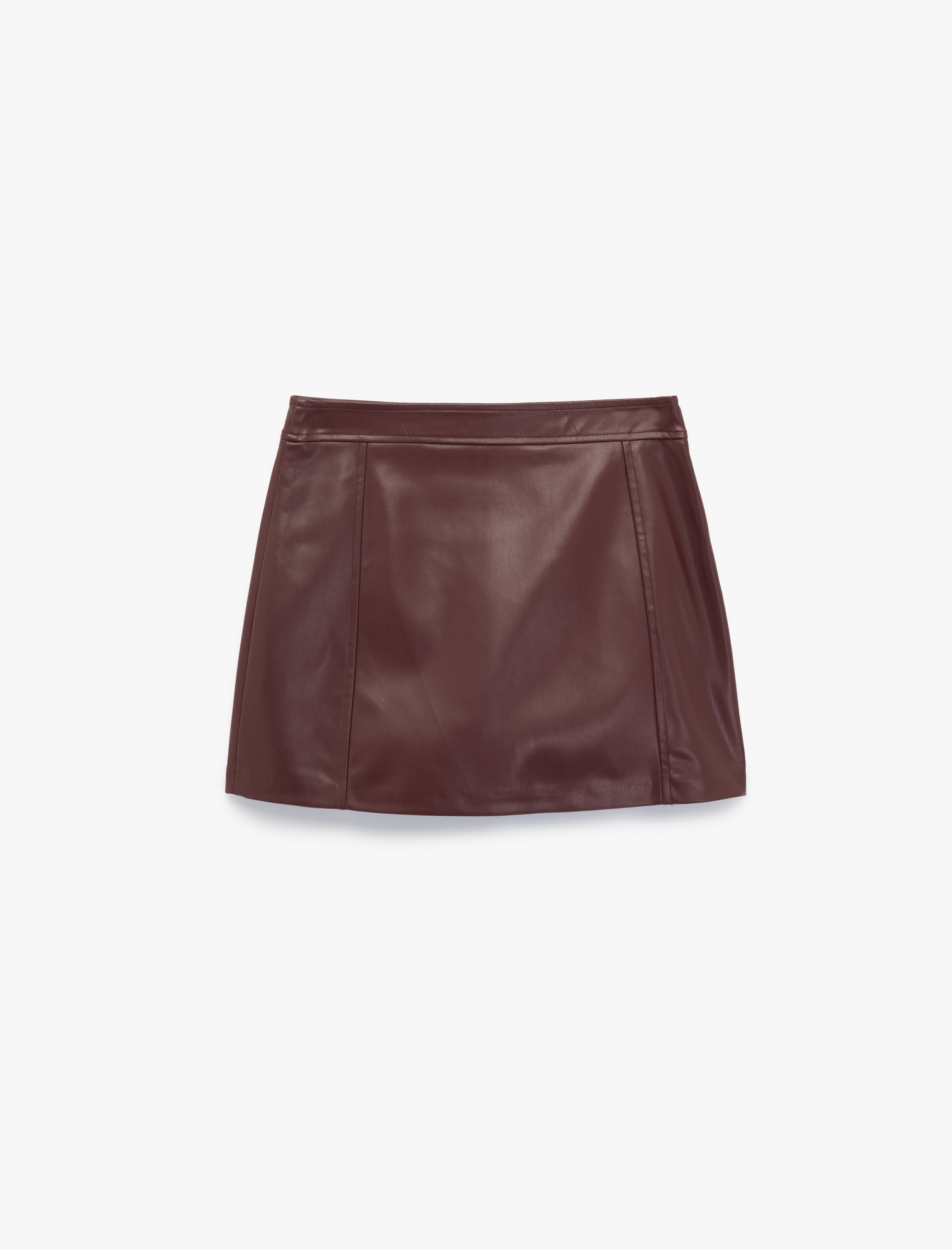   A Kesim Suni Deri Mini Etek