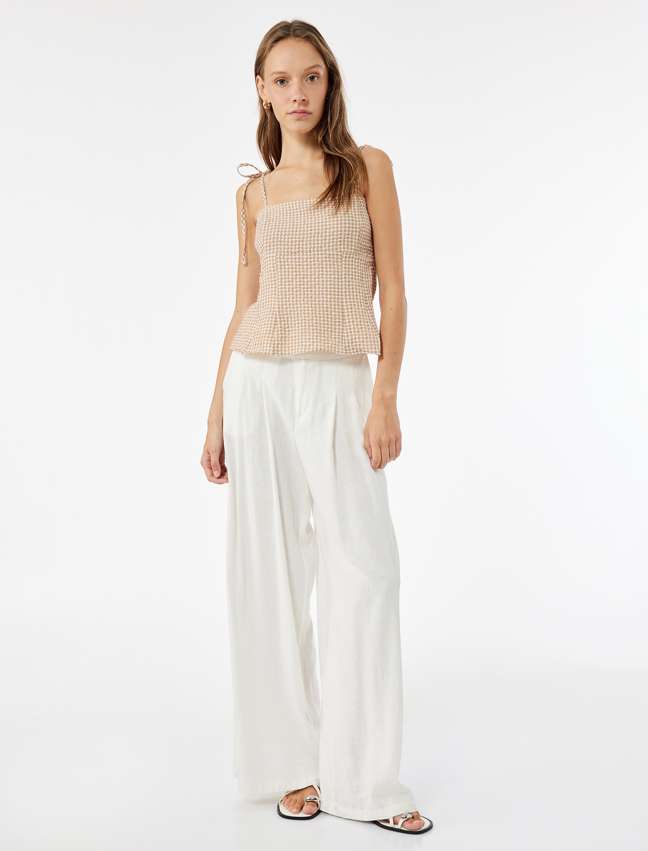   Kolsuz U Yaka Pötikareli Bluz