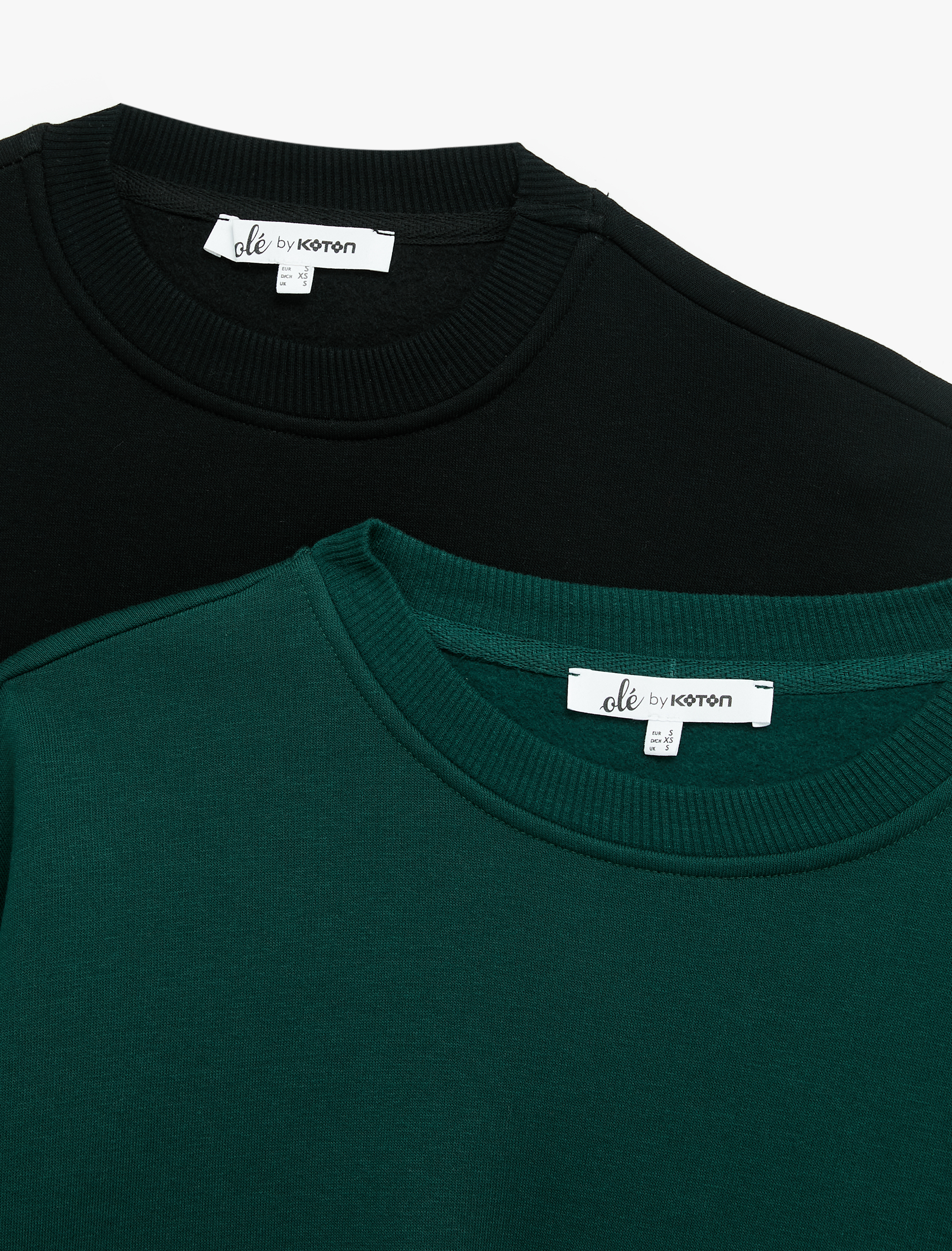   Uzun Kollu Bisiklet Yaka Oversize Pamuklu 2'li Sweatshirt Seti