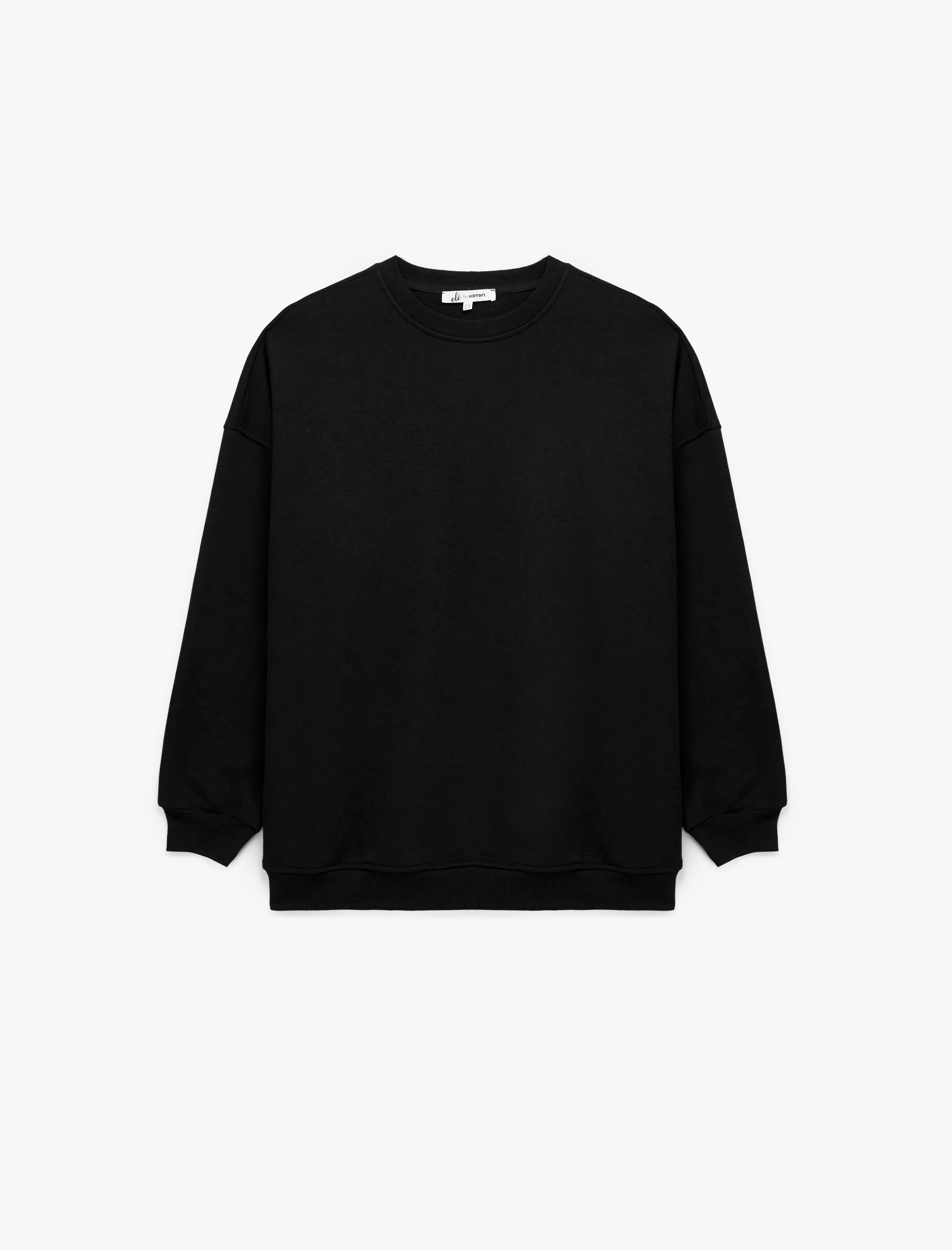   Uzun Kollu Bisiklet Yaka Oversize Pamuklu 2'li Sweatshirt Seti