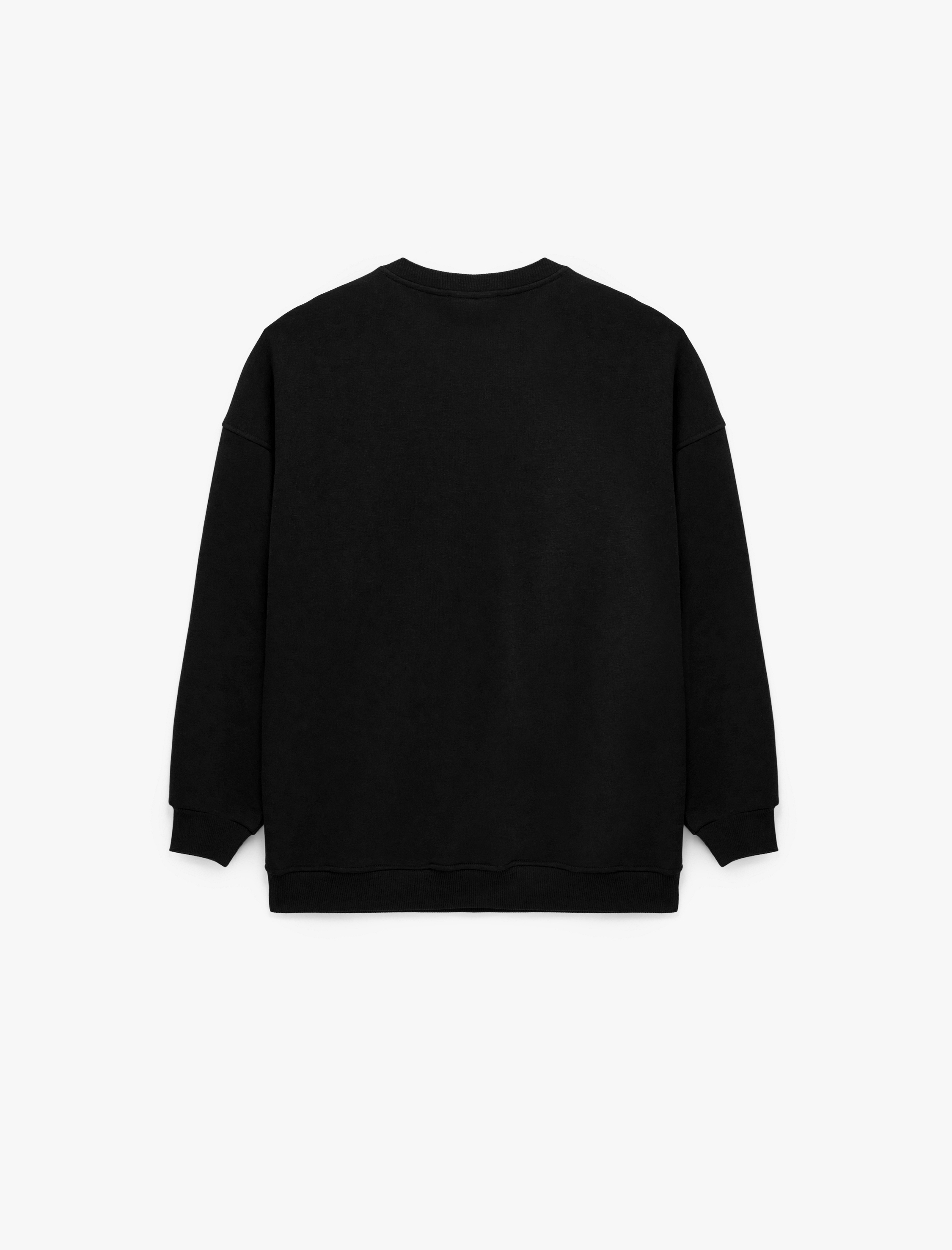   Uzun Kollu Bisiklet Yaka Oversize Pamuklu 2'li Sweatshirt Seti