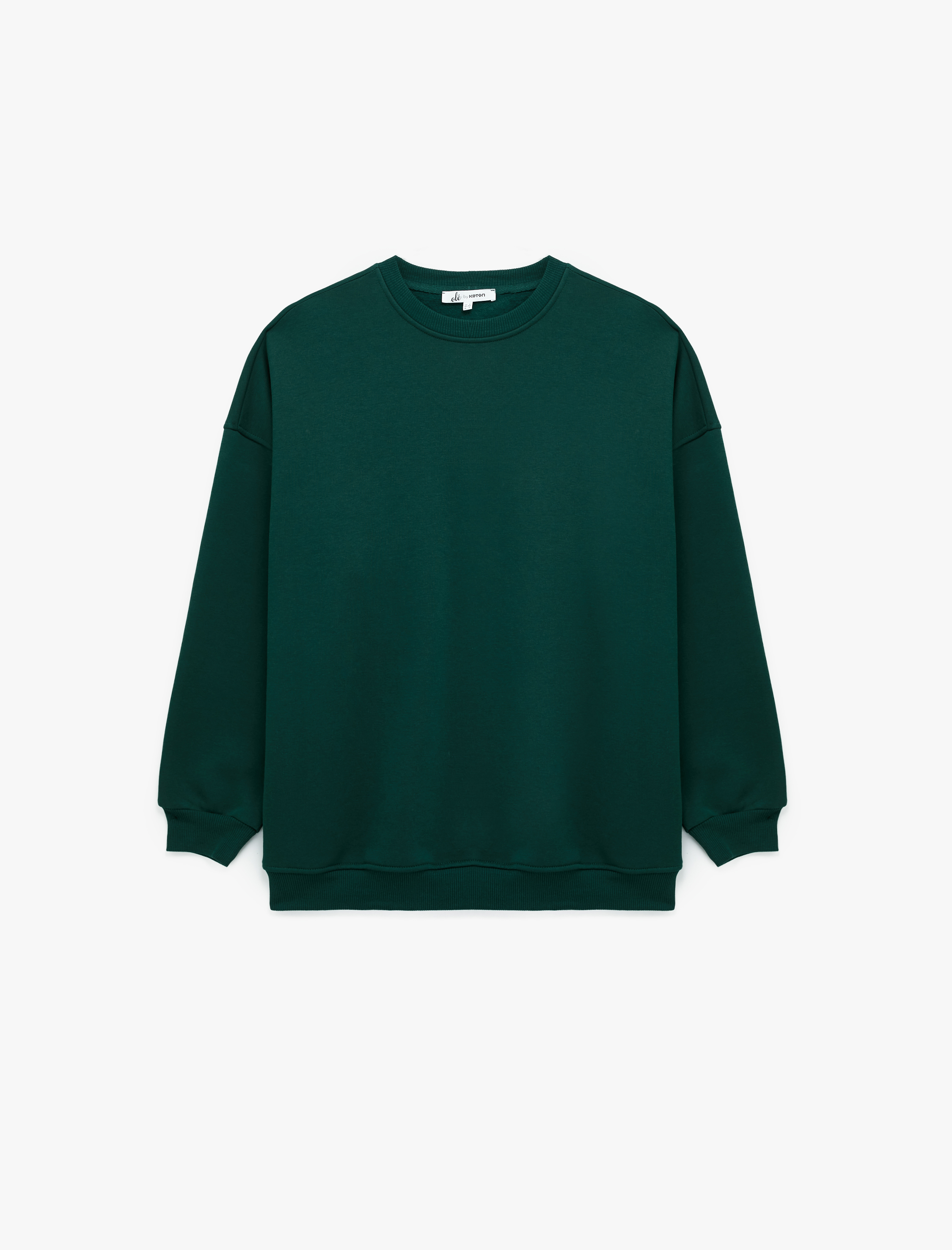   Uzun Kollu Bisiklet Yaka Oversize Pamuklu 2'li Sweatshirt Seti