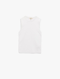 Regular Fit Bisiklet Yaka Kolsuz Triko Bluz