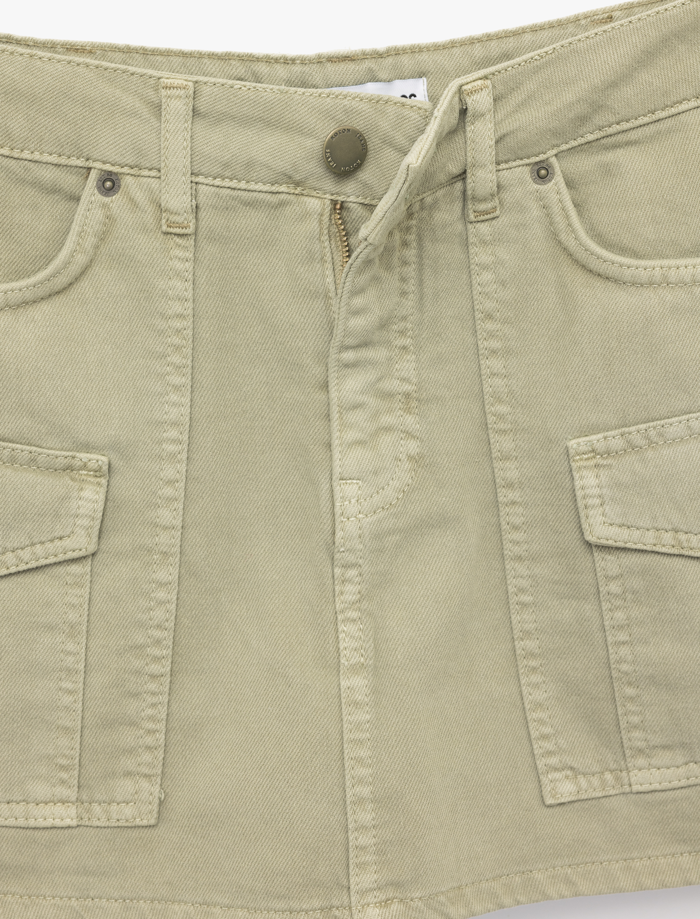   Pamuklu Kargo Cep Detaylı A Kesim Mini Etek