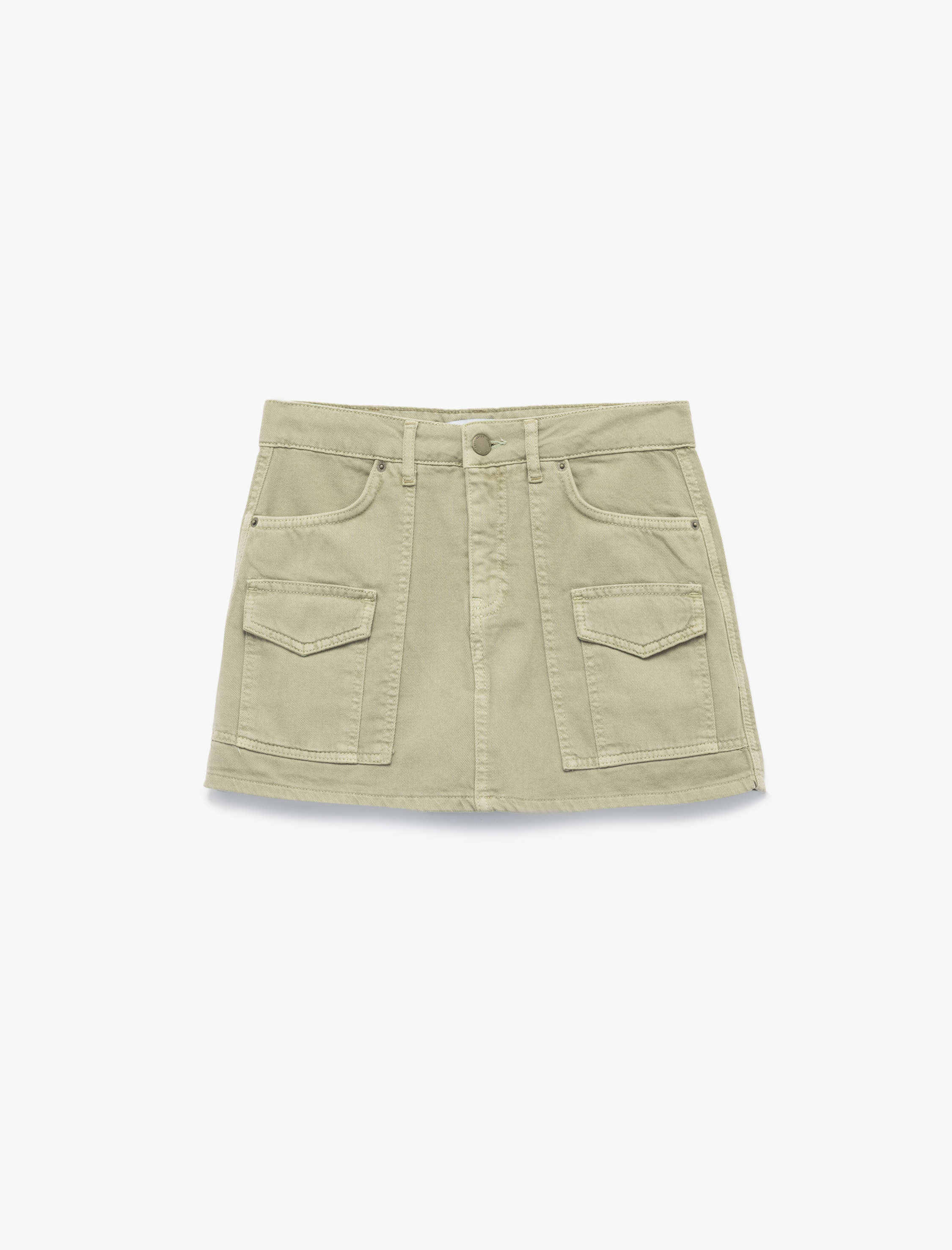   Pamuklu Kargo Cep Detaylı A Kesim Mini Etek