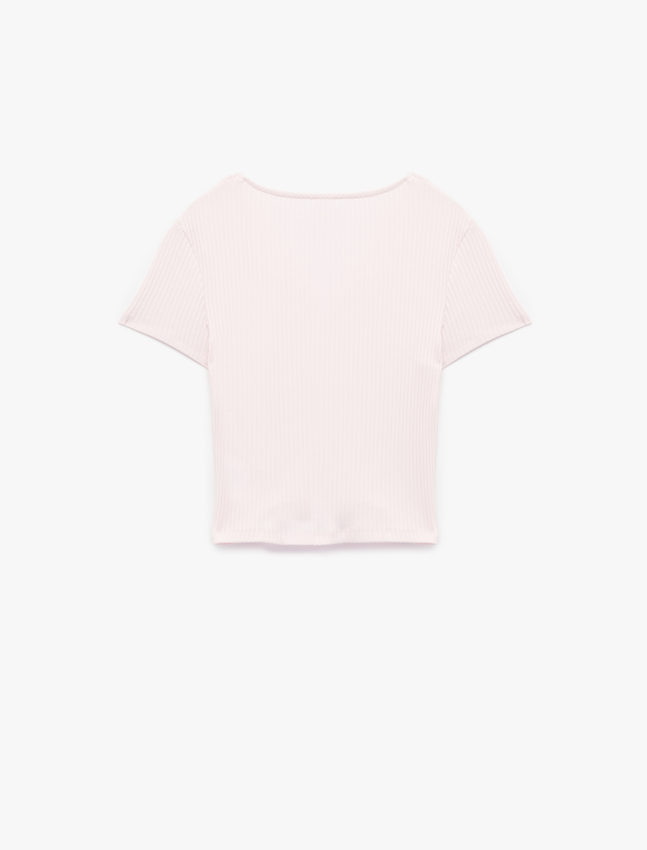   Slim Fit Kısa Kollu Dantelli Pamuklu V Yaka Tişört