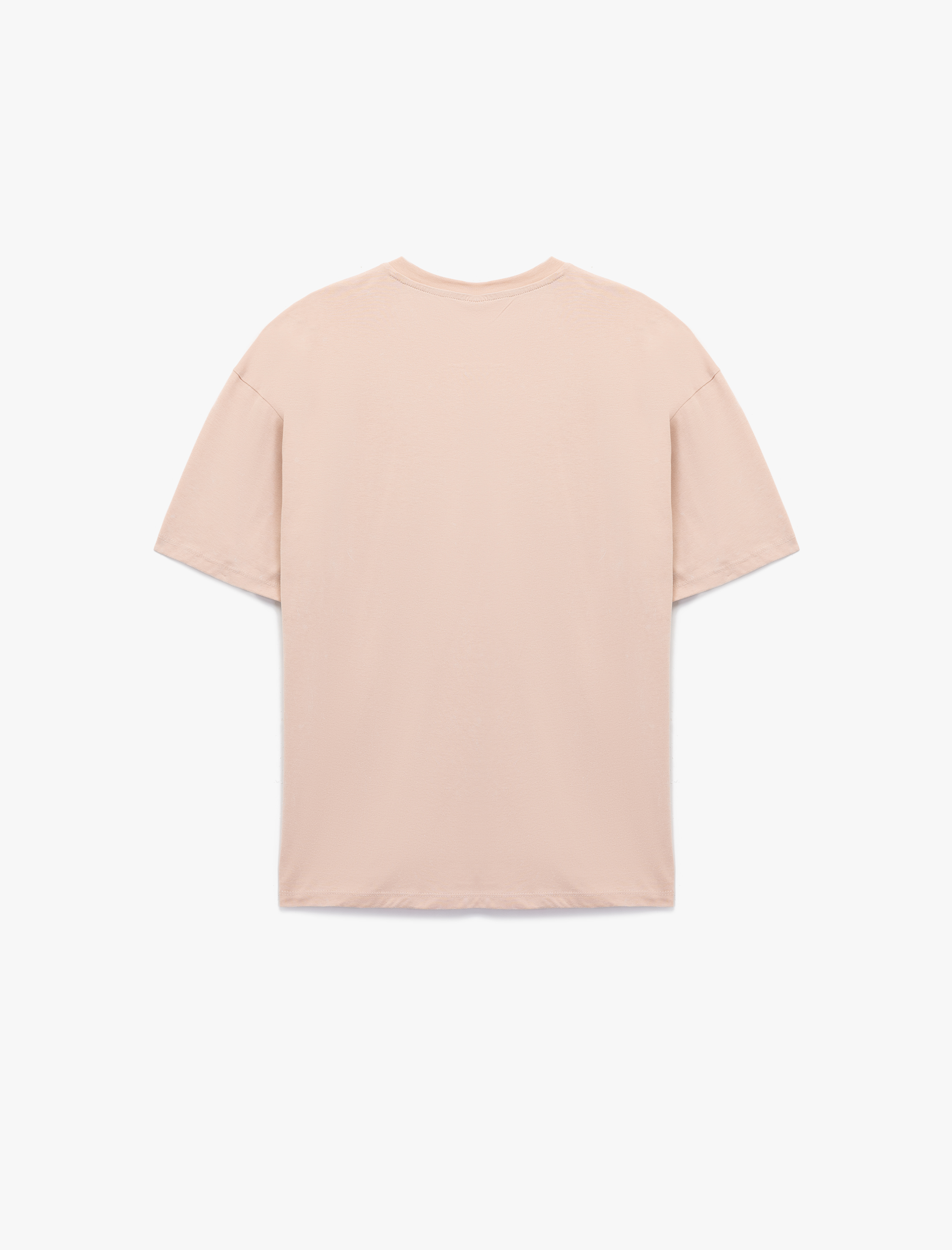 Stitch Lisanslı Kısa Kollu Bisiklet Yaka Baskılı Oversize Tişört