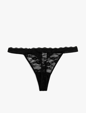 Transparan Rahat Kalıp Dantelli String Külot_1