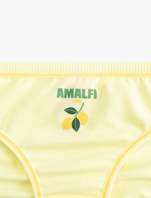 Pamuklu Rahat Kalıp Limon Baskı Detaylı Külot_2